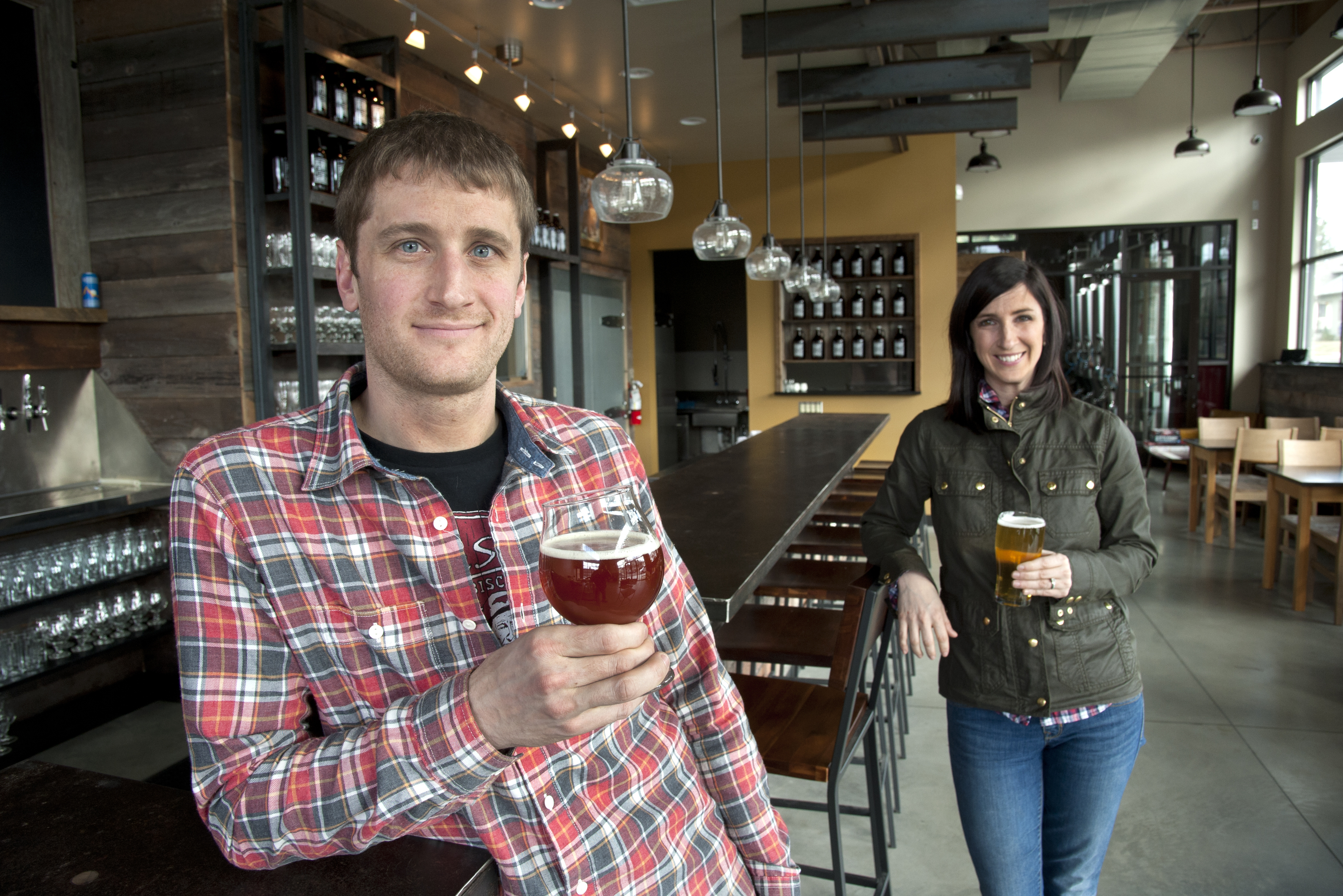 Perry Street Brewing owners Ben and Christy Lukes.