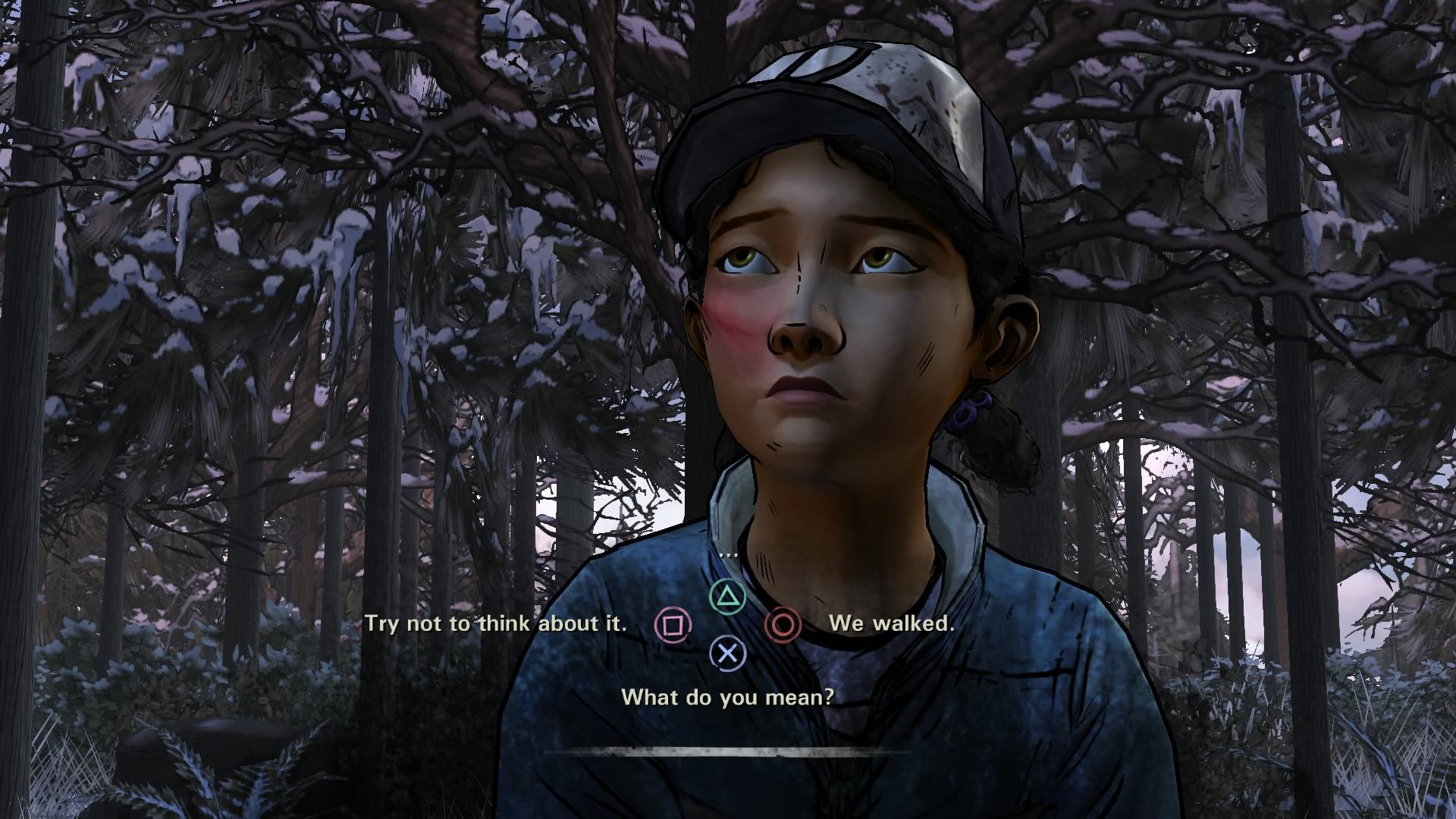 Clementine makes a dialog choice in 'The Walking Dead'