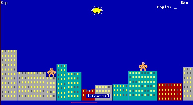 A screenshot of the "Gorillas" flash game