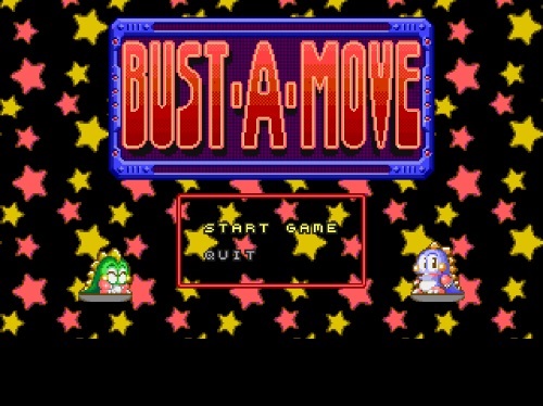 Title screen of 1994's Bust a Move game