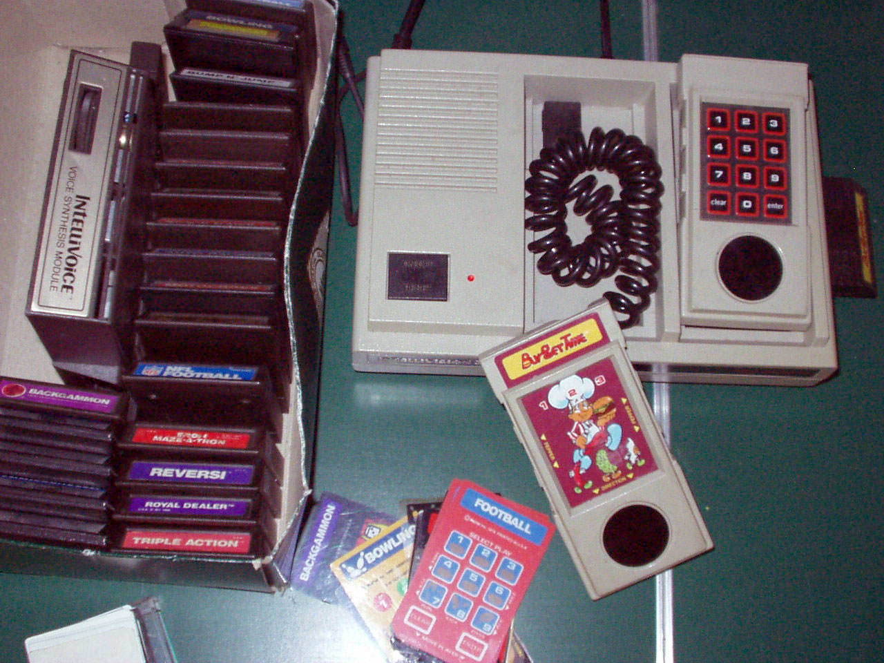 An Intellivision console and a copy of "BurgerTime"