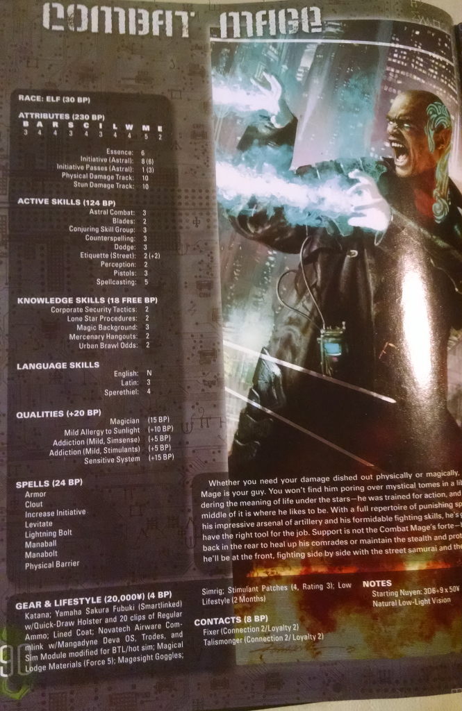 Combat Mage from Shadowrun 4th edition