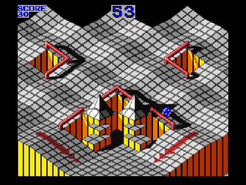 A screenshot of "Marble Madness"