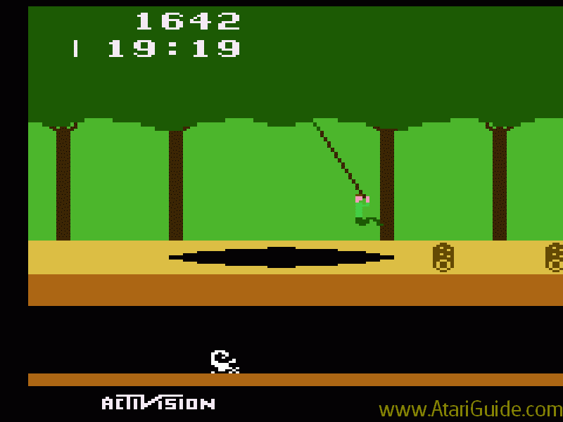 A screenshot from the early platformer Pitfall!