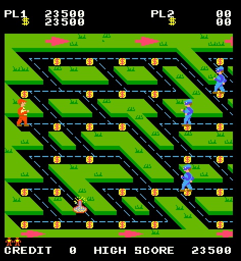 Screen shot from arcade game "Money Money"