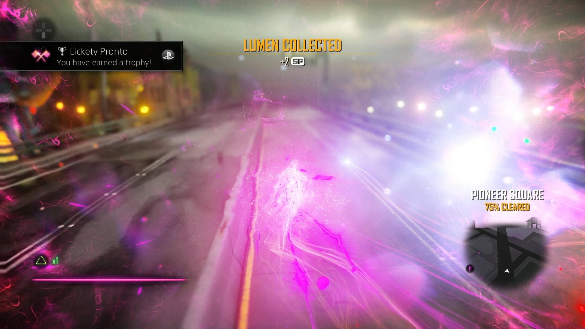 A screenshot from Infamous: First Light