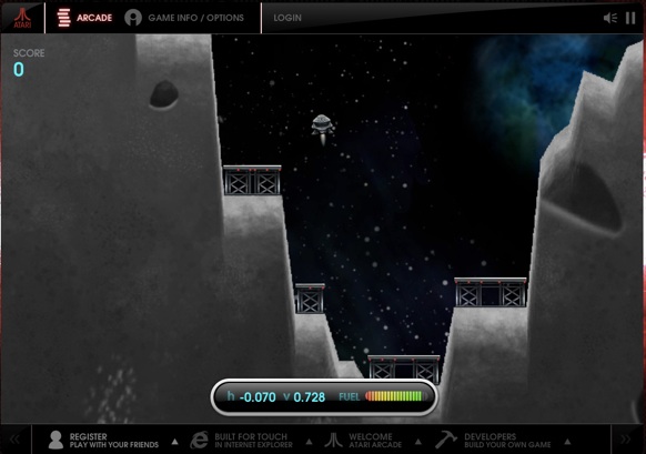 Gameplay screenshot of 'Lunar Lander' video game