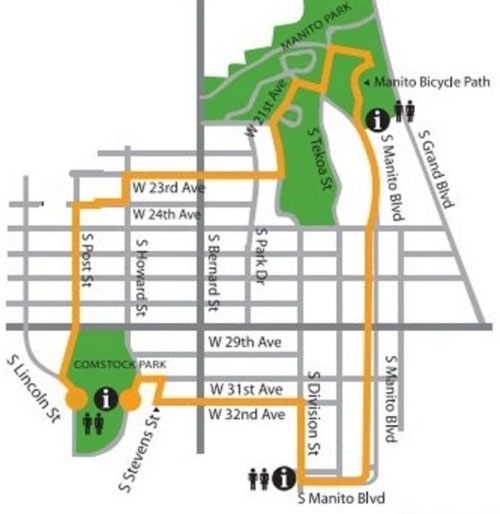 Spokane Summer Parkways map