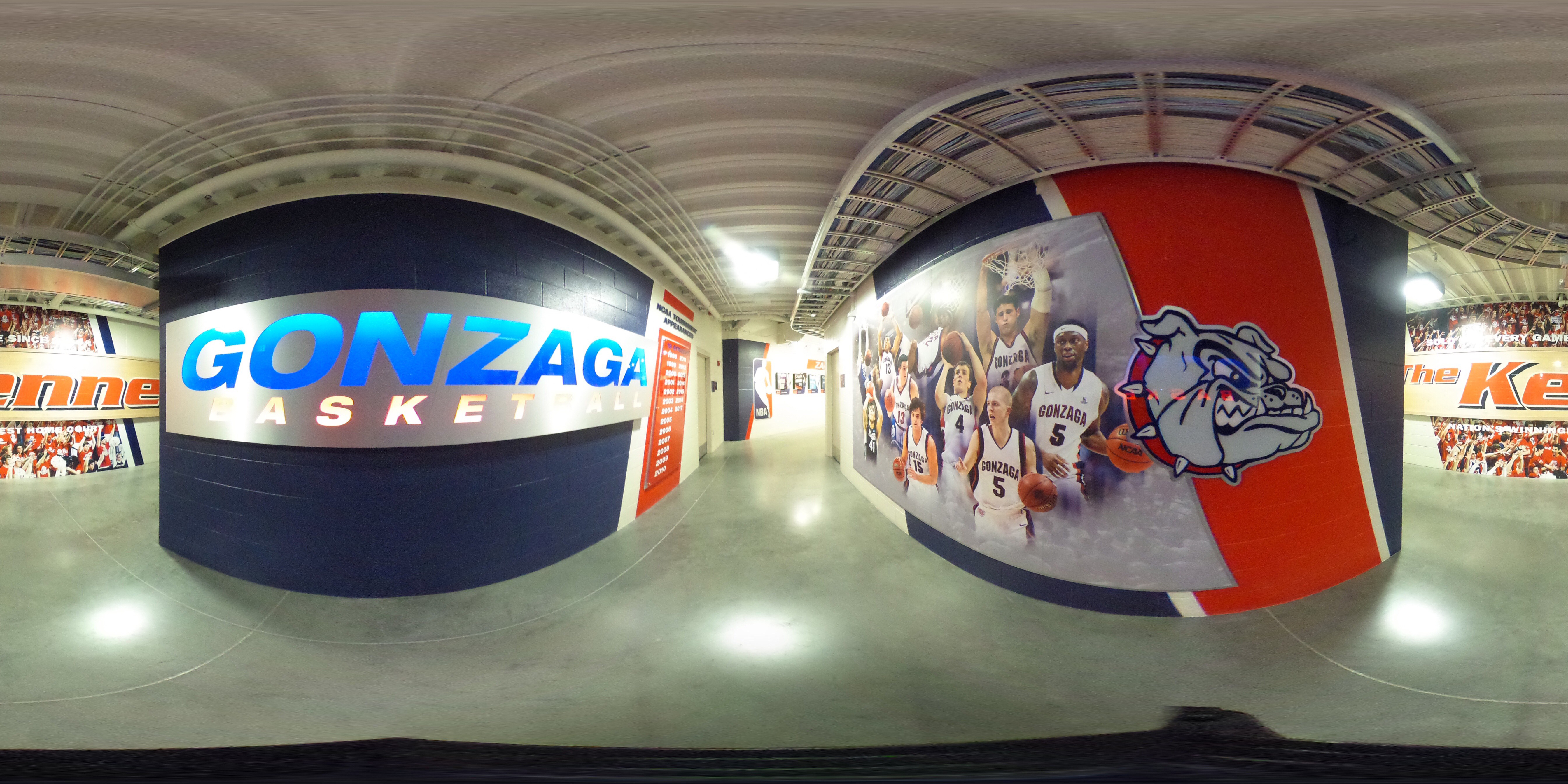 Hallway to the Gonzaga University men’s basketball locker room