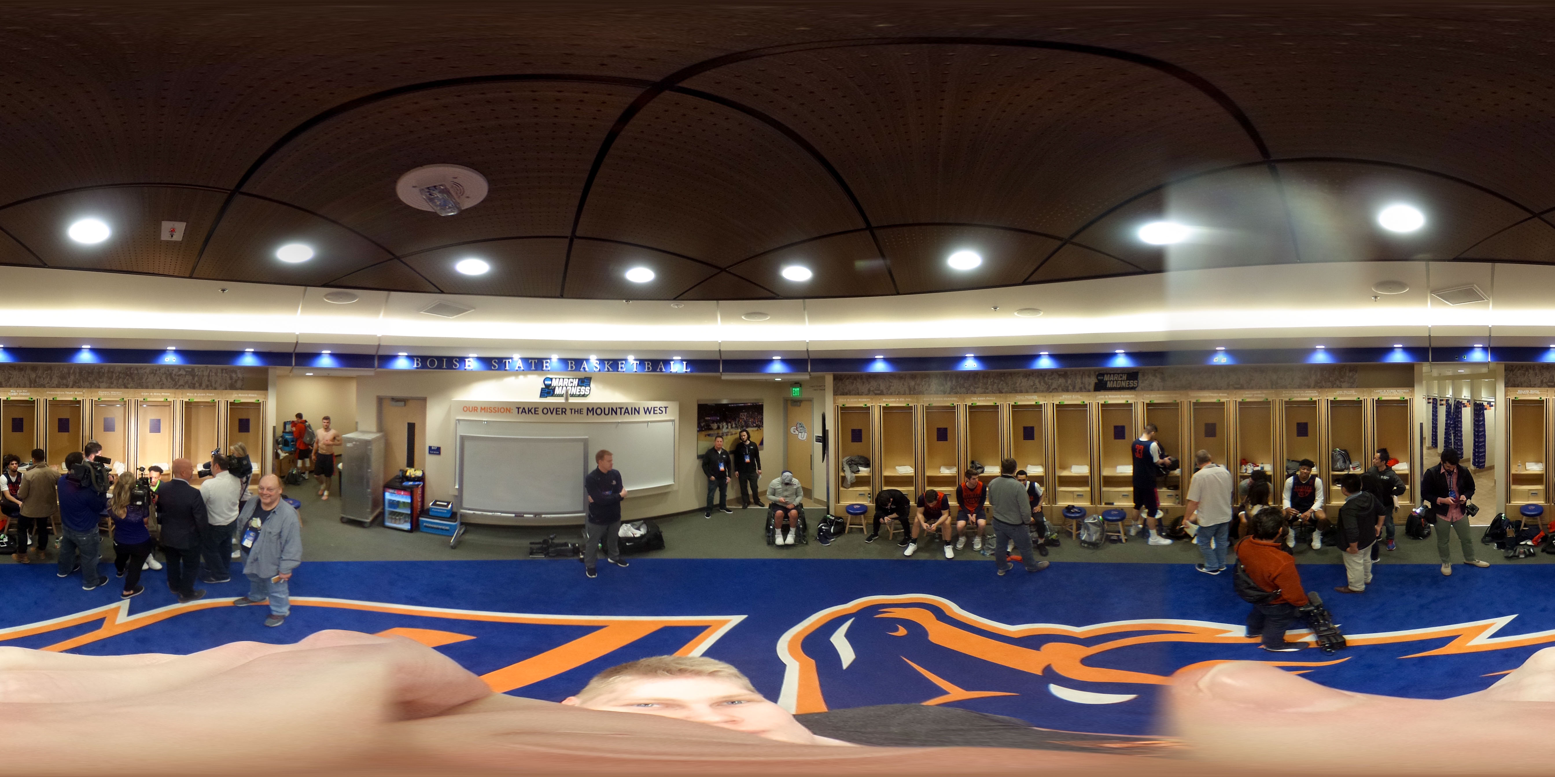 NCAA Tournament: GU's Jacob Larson in the locker room