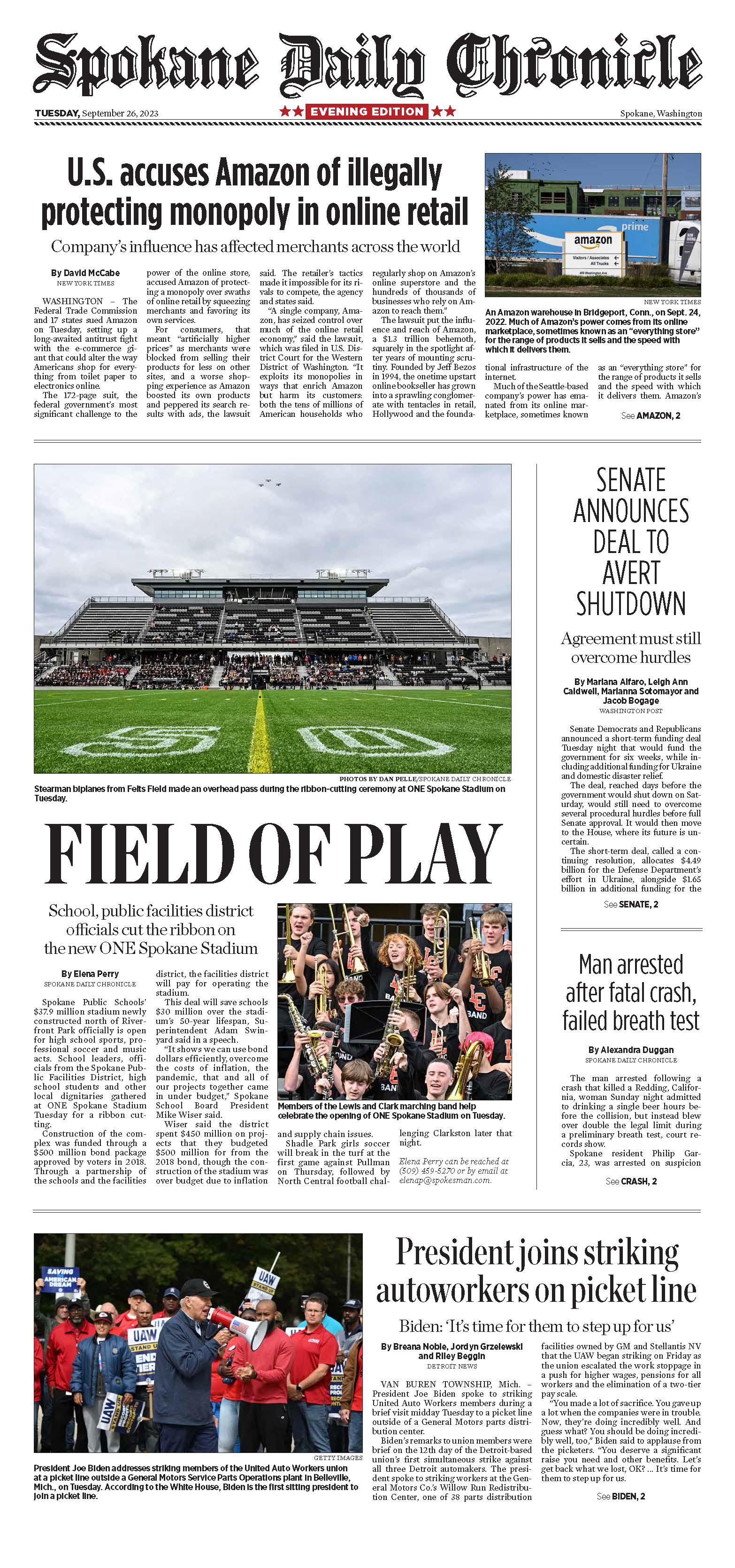 Frontpage for 2023-09-26