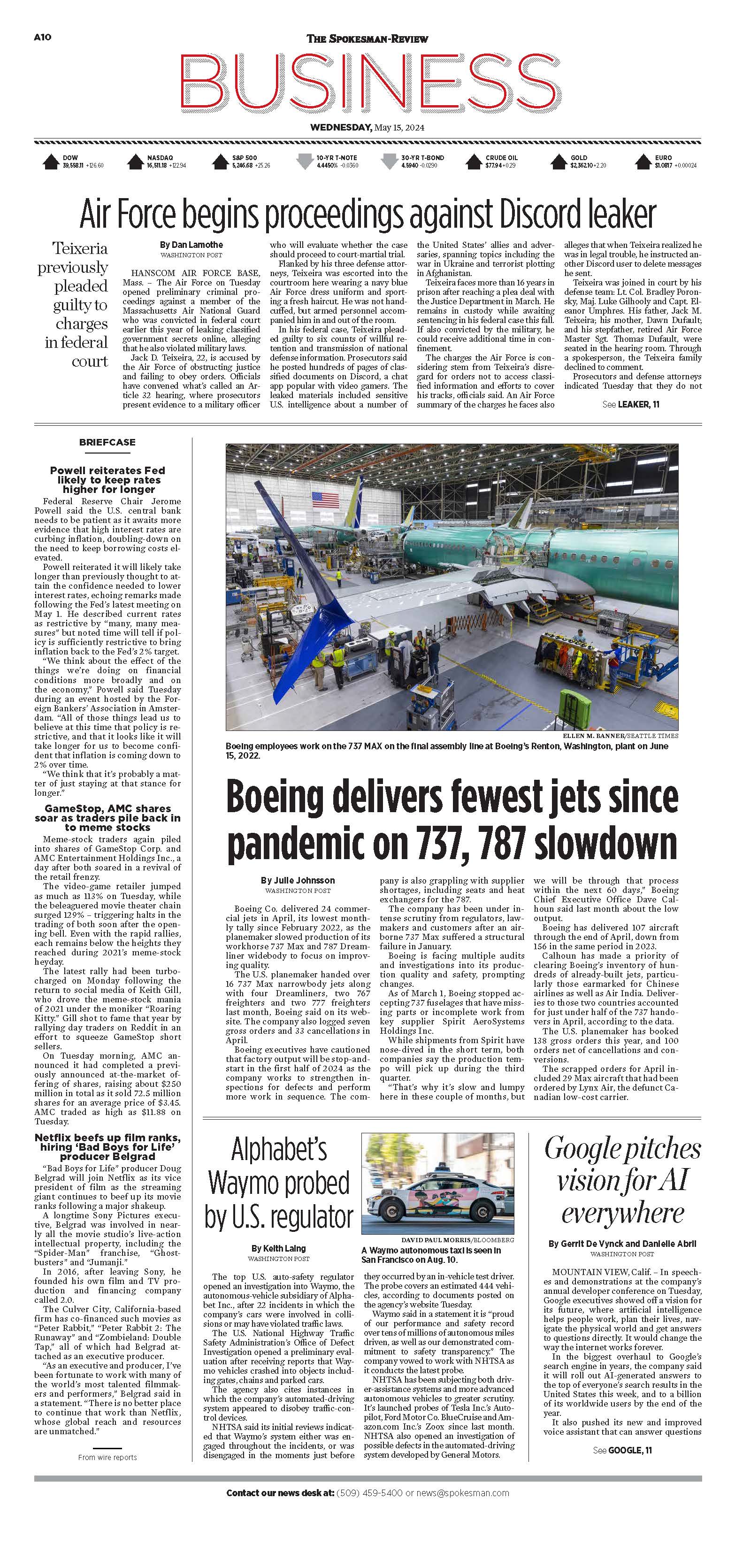 Frontpage for 2024-05-15