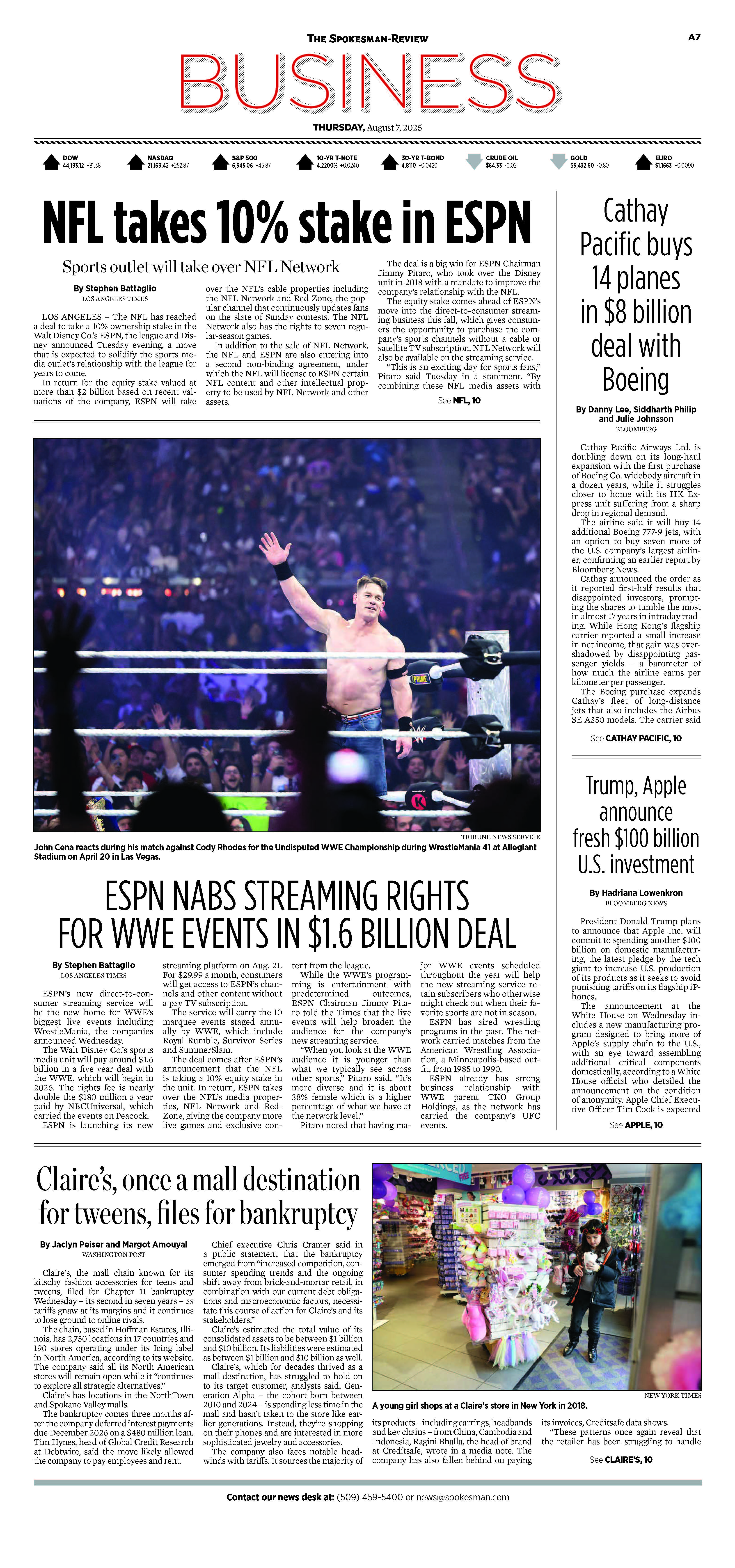 Frontpage for 2025-08-07