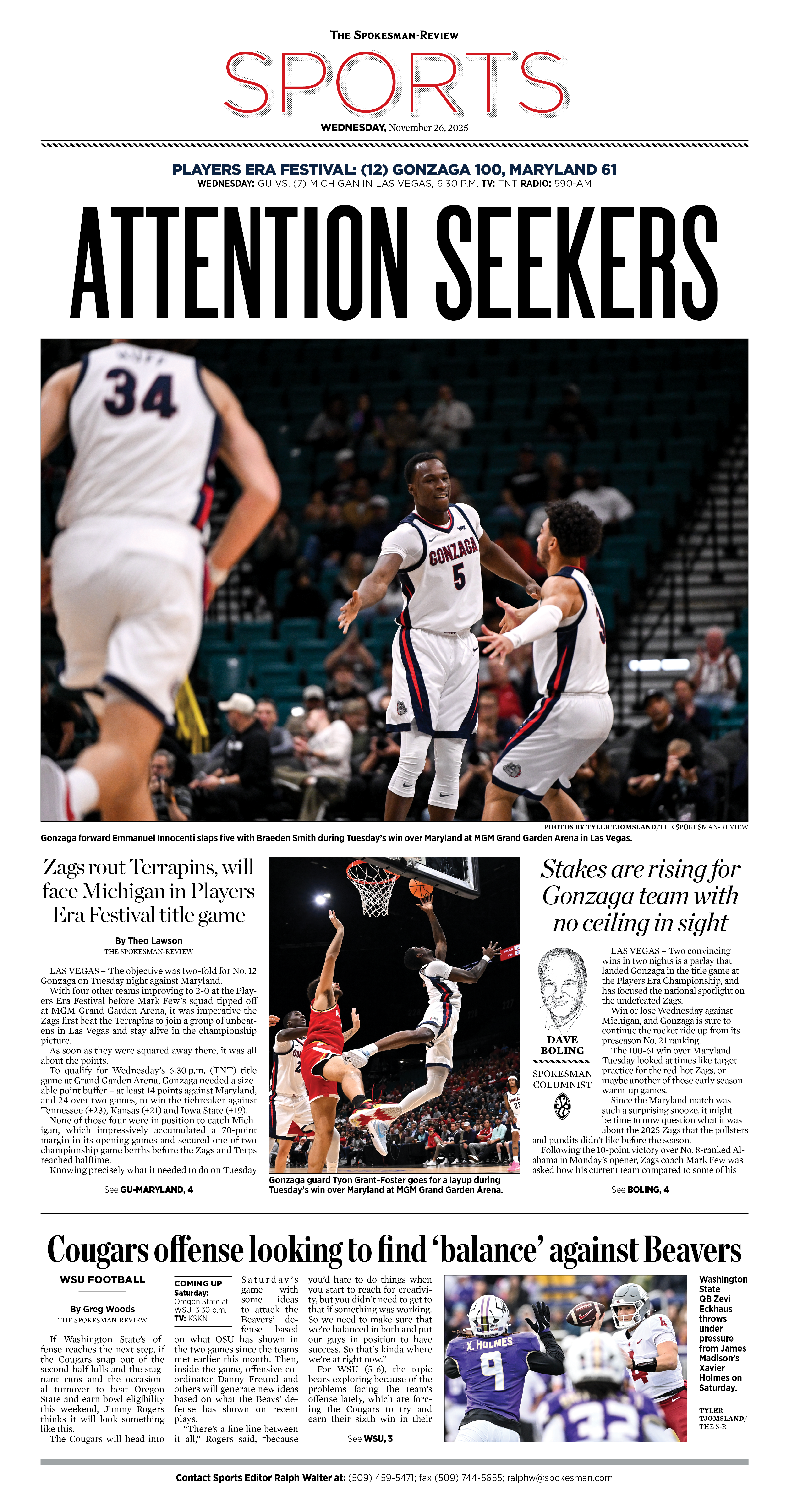 Frontpage for 2025-11-26