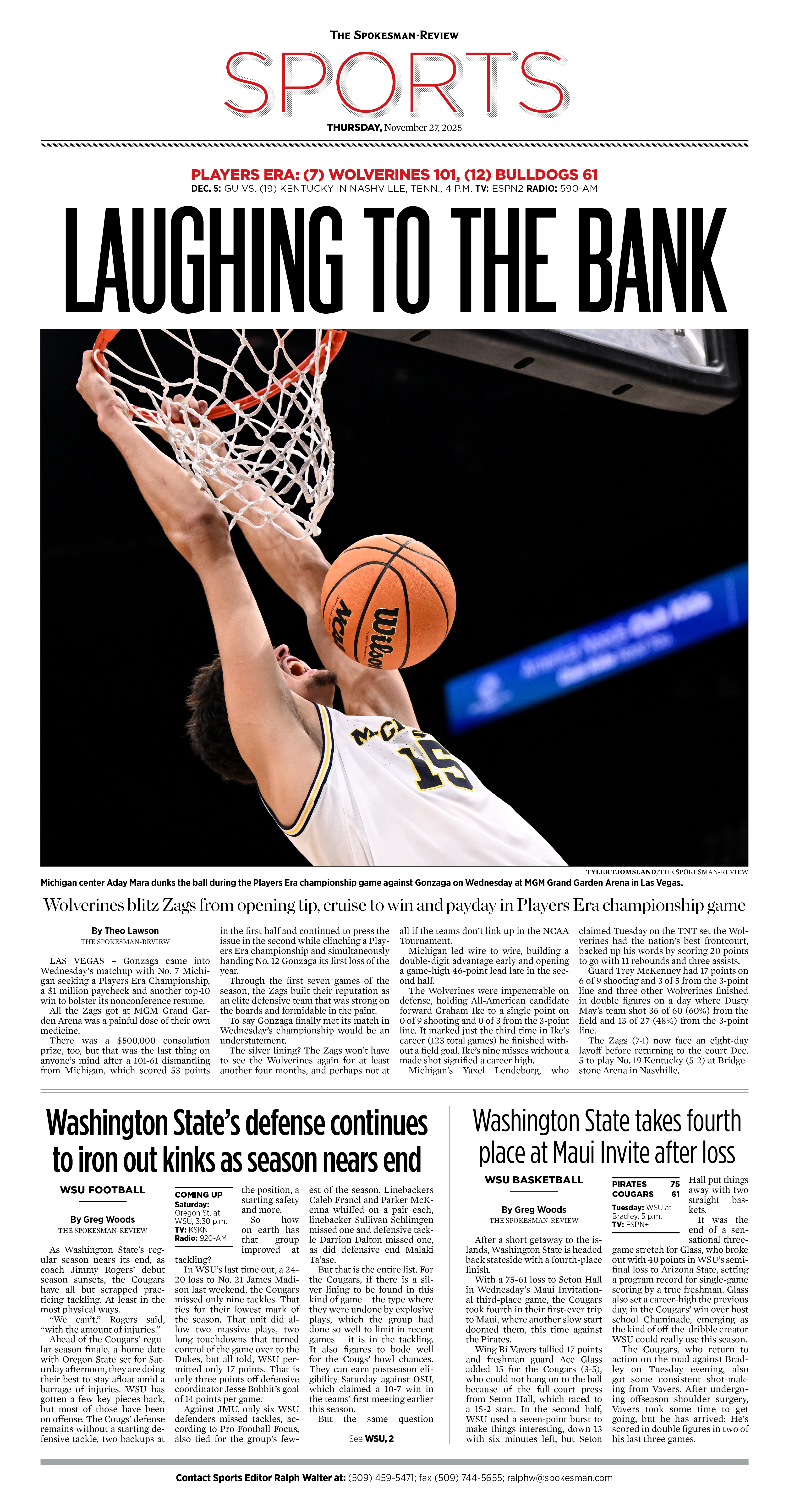 Frontpage for 2025-11-27