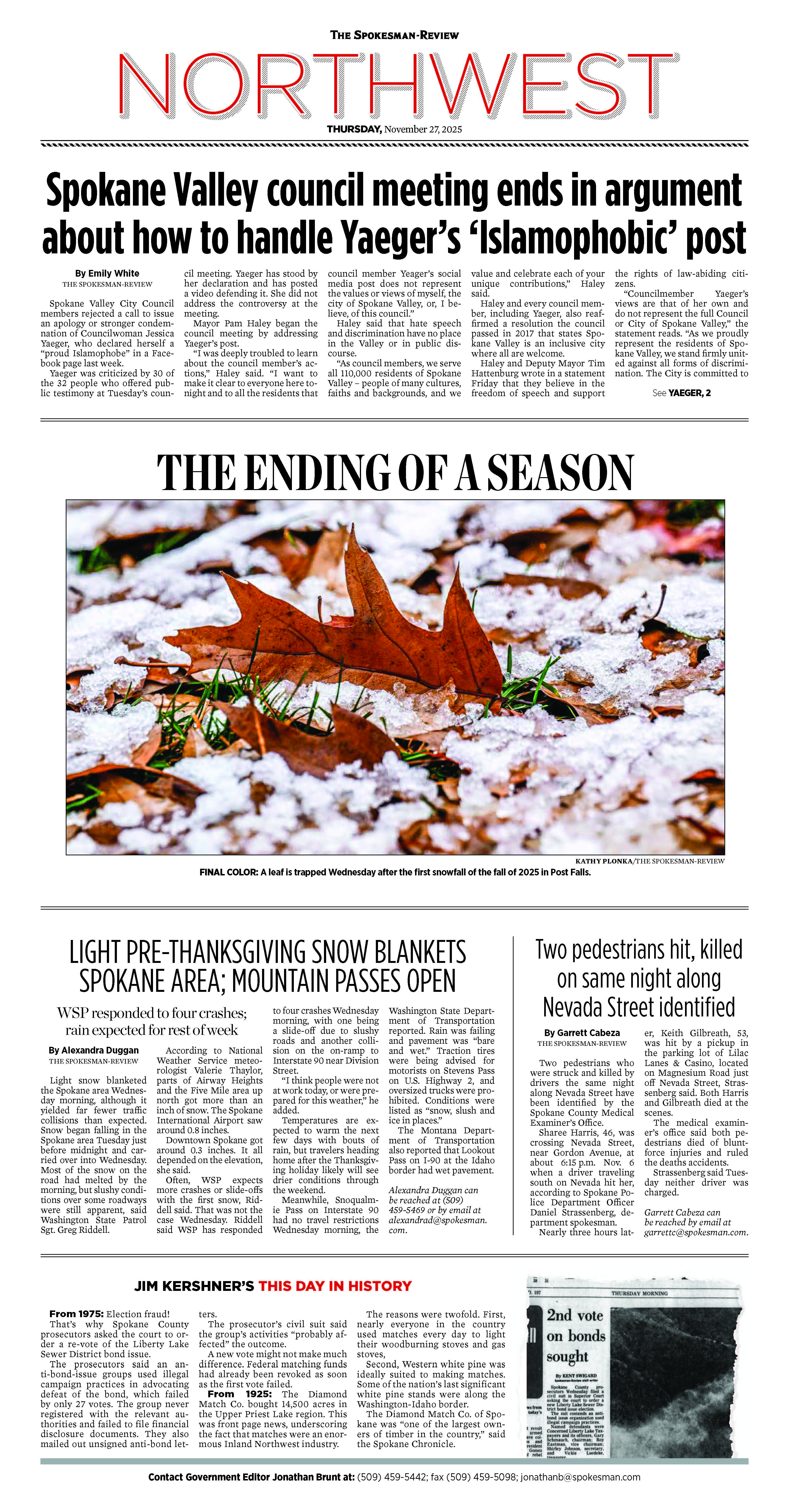 Frontpage for 2025-11-27