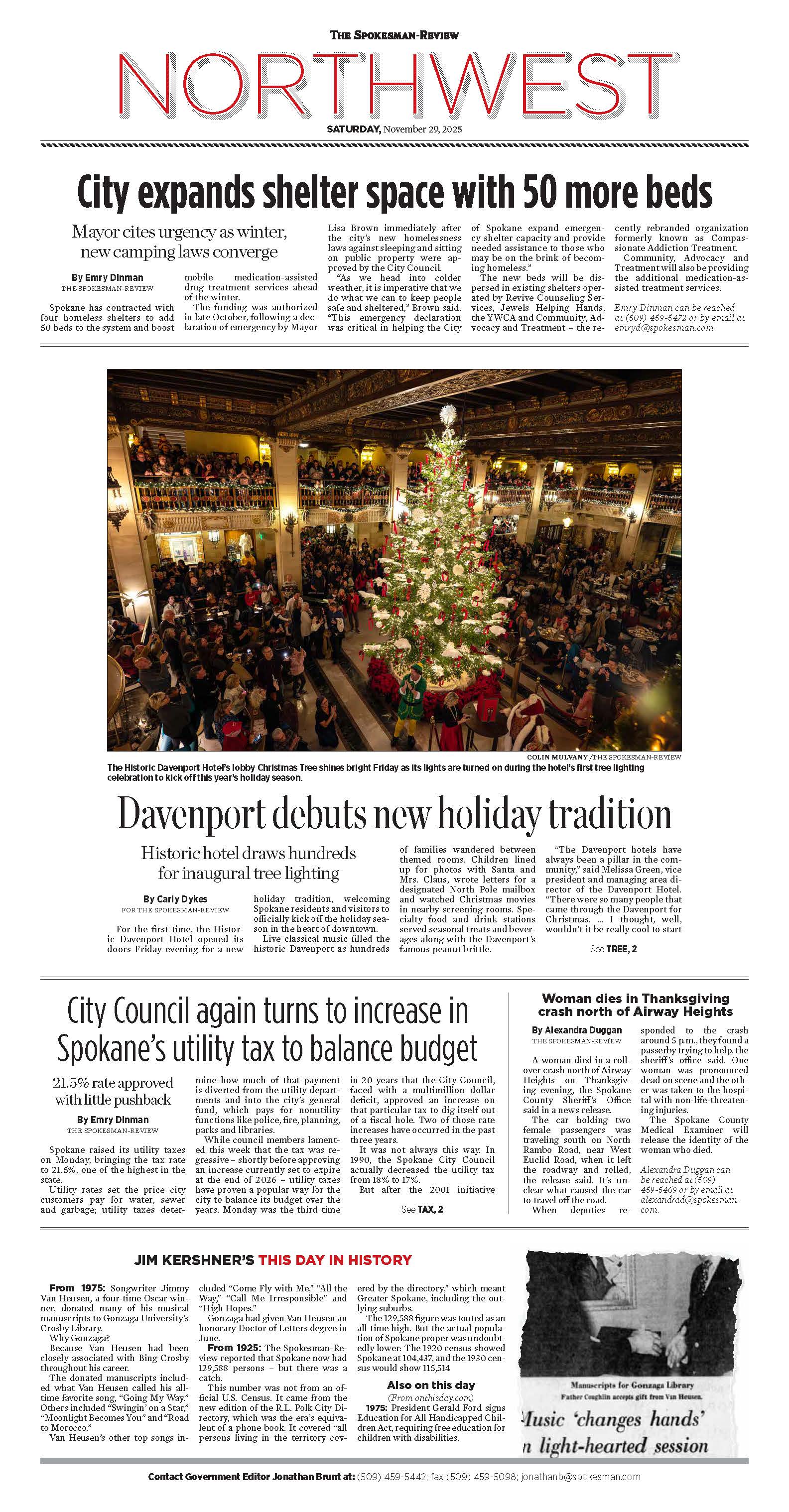 Frontpage for 2025-11-29