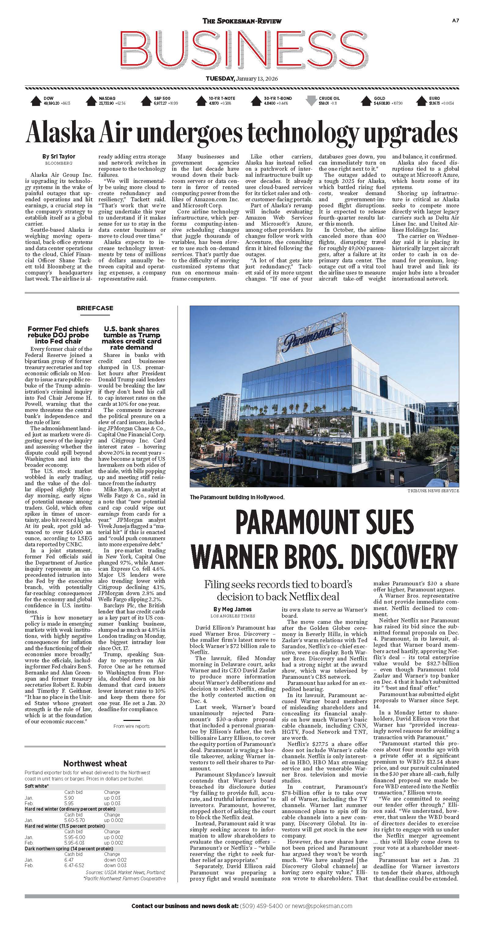 Frontpage for 2026-01-13