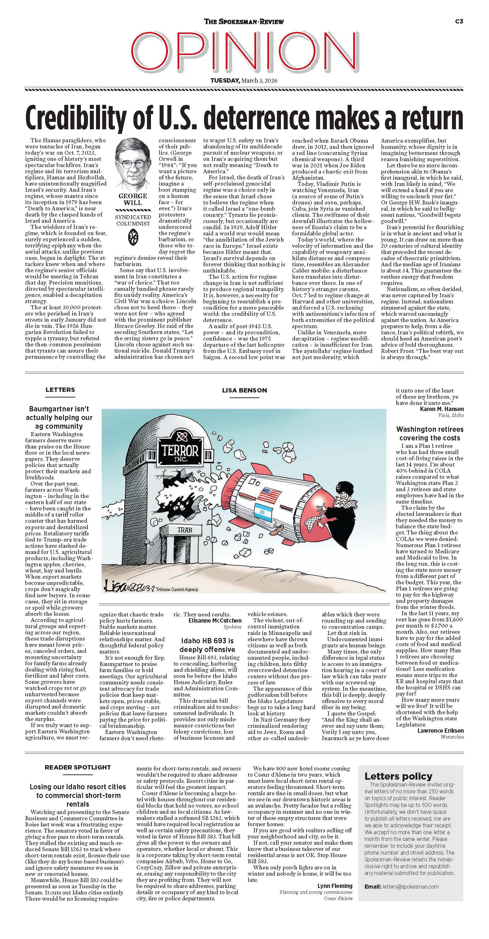 Frontpage for 2026-03-03