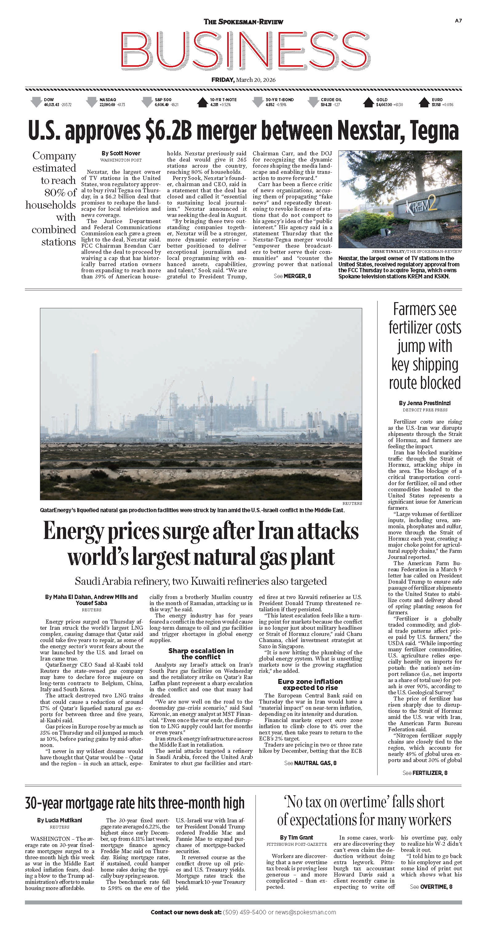 Frontpage for 2026-03-20