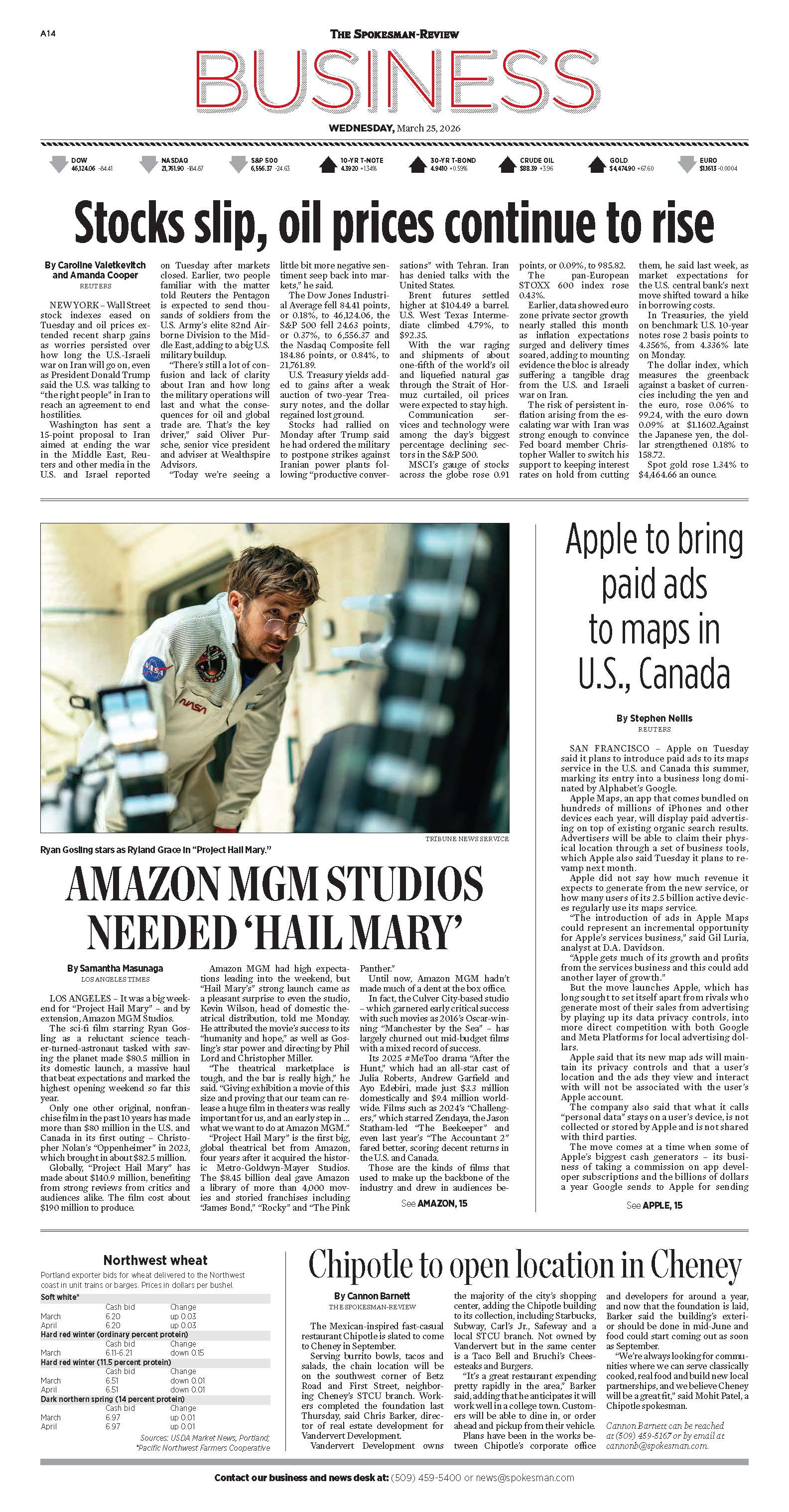 Frontpage for 2026-03-25