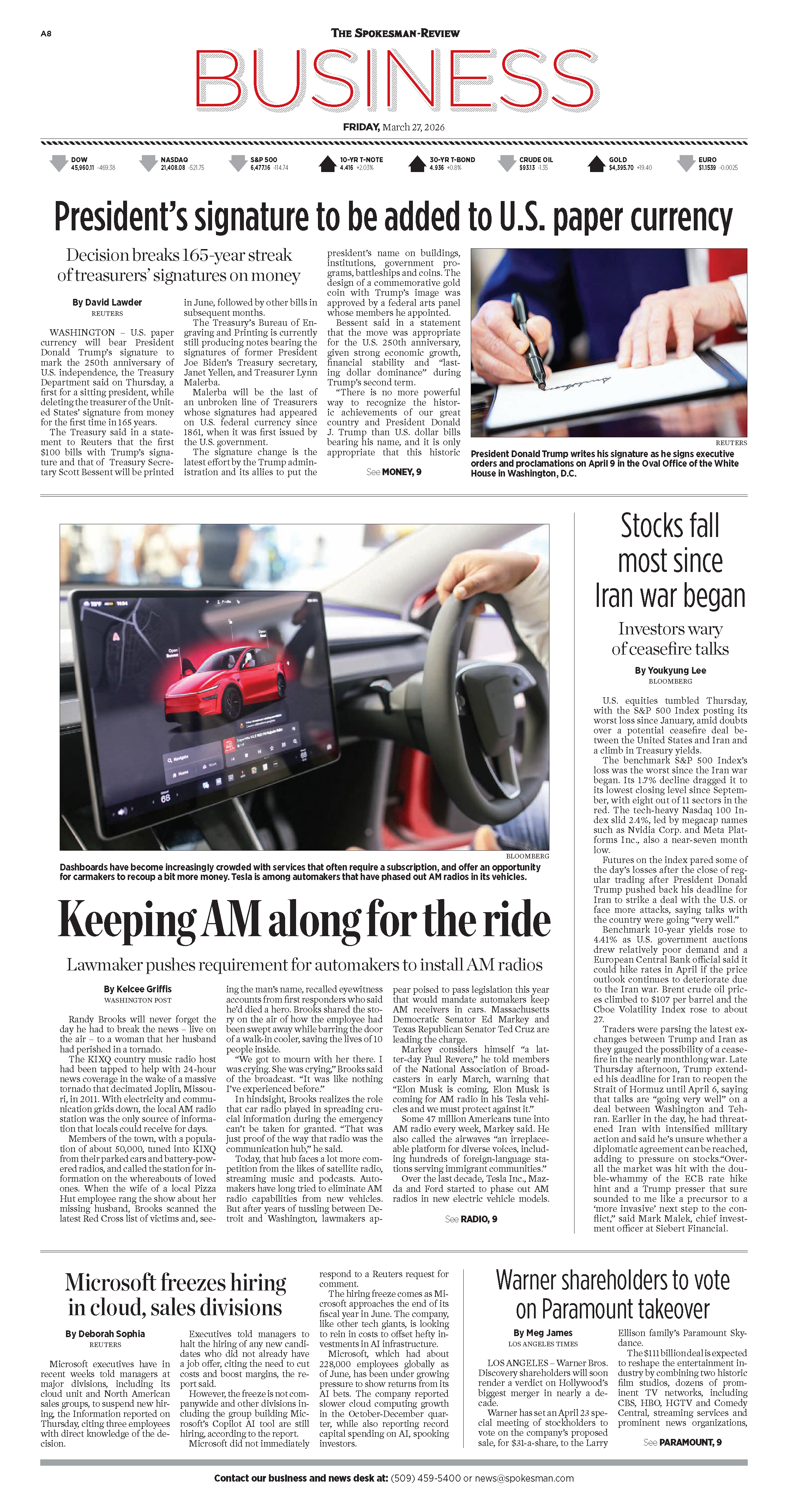 Frontpage for 2026-03-27