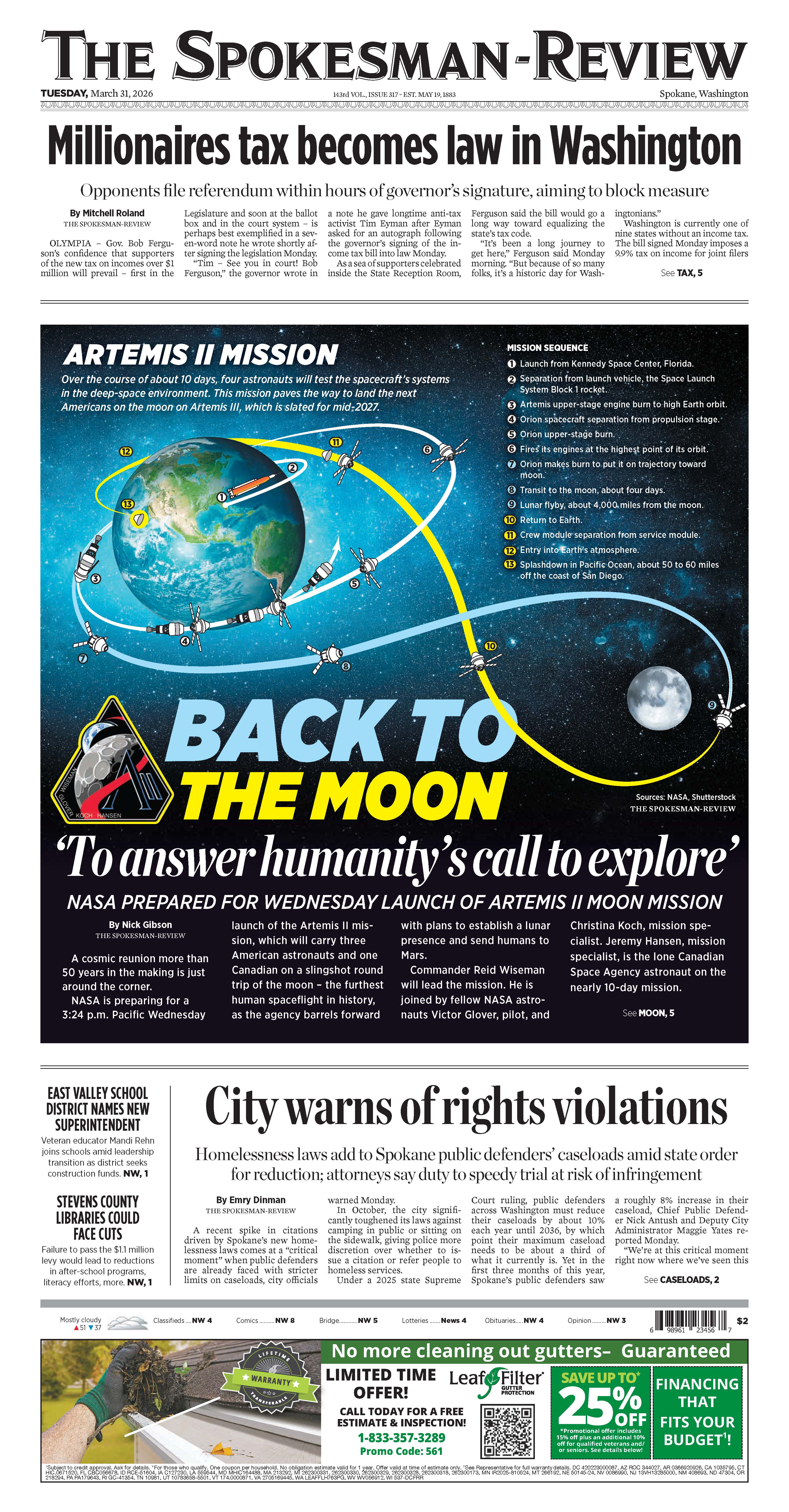 Frontpage for 2026-03-31