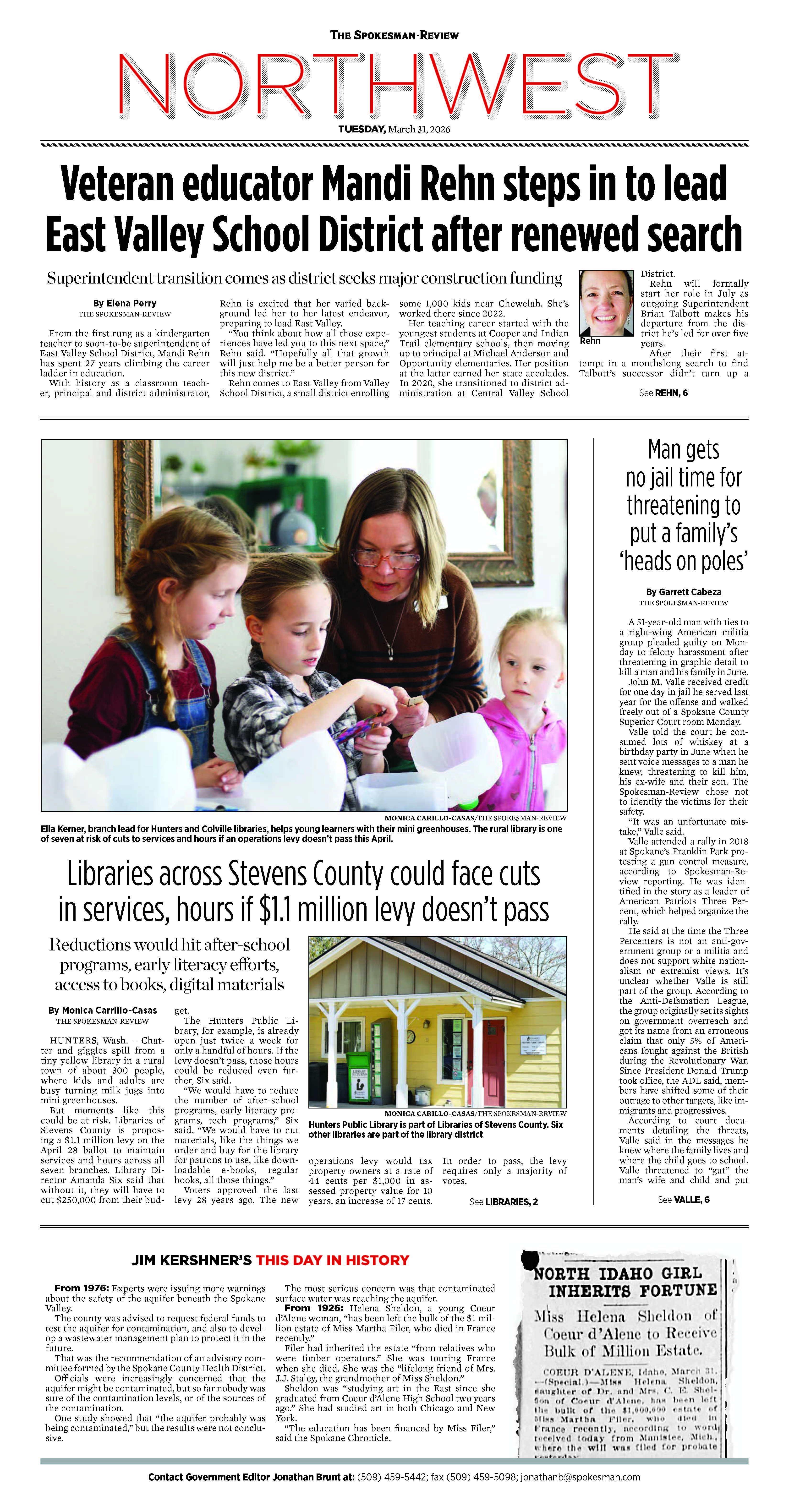 Frontpage for 2026-03-31