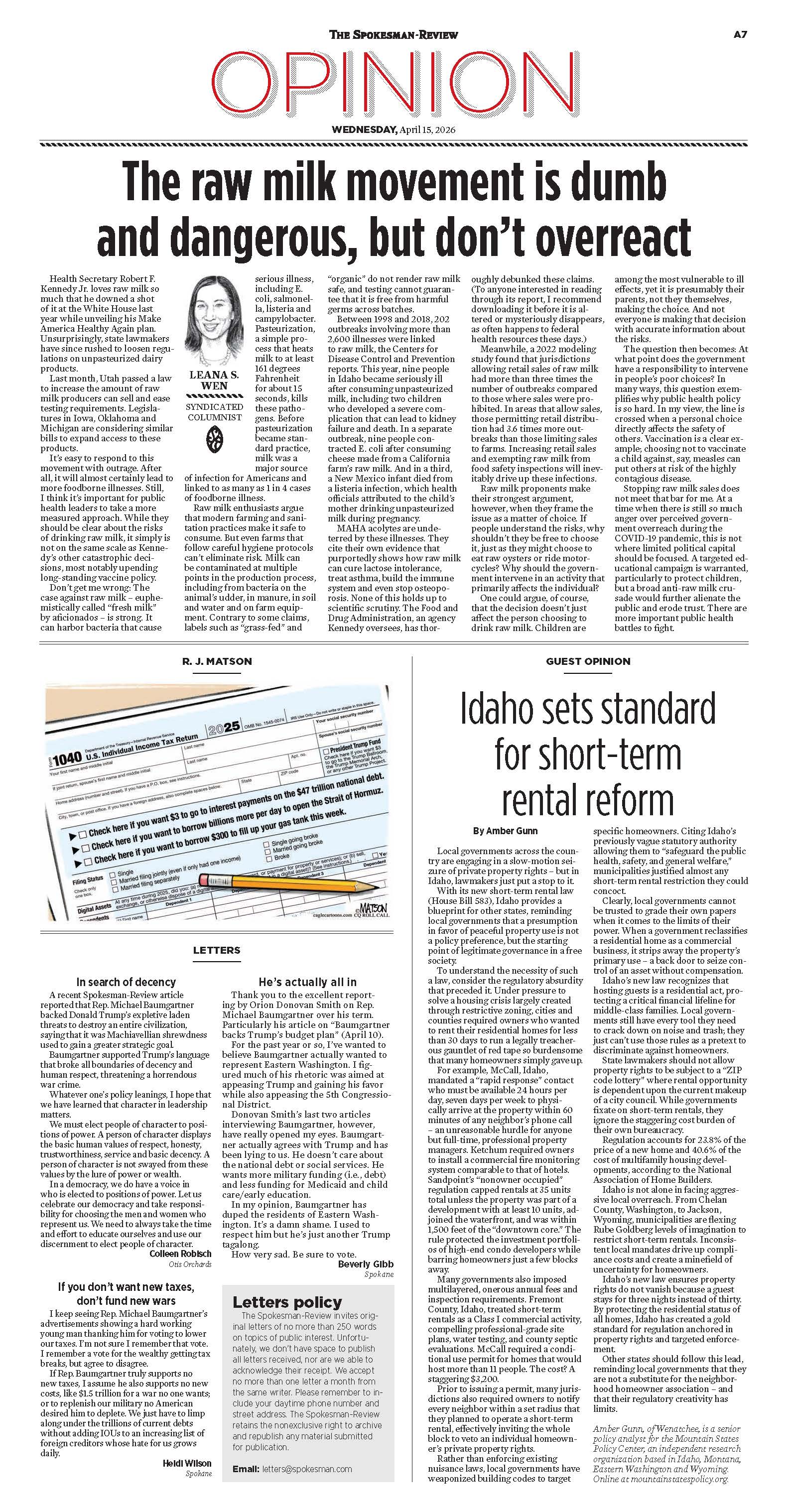 Frontpage for 2026-04-15