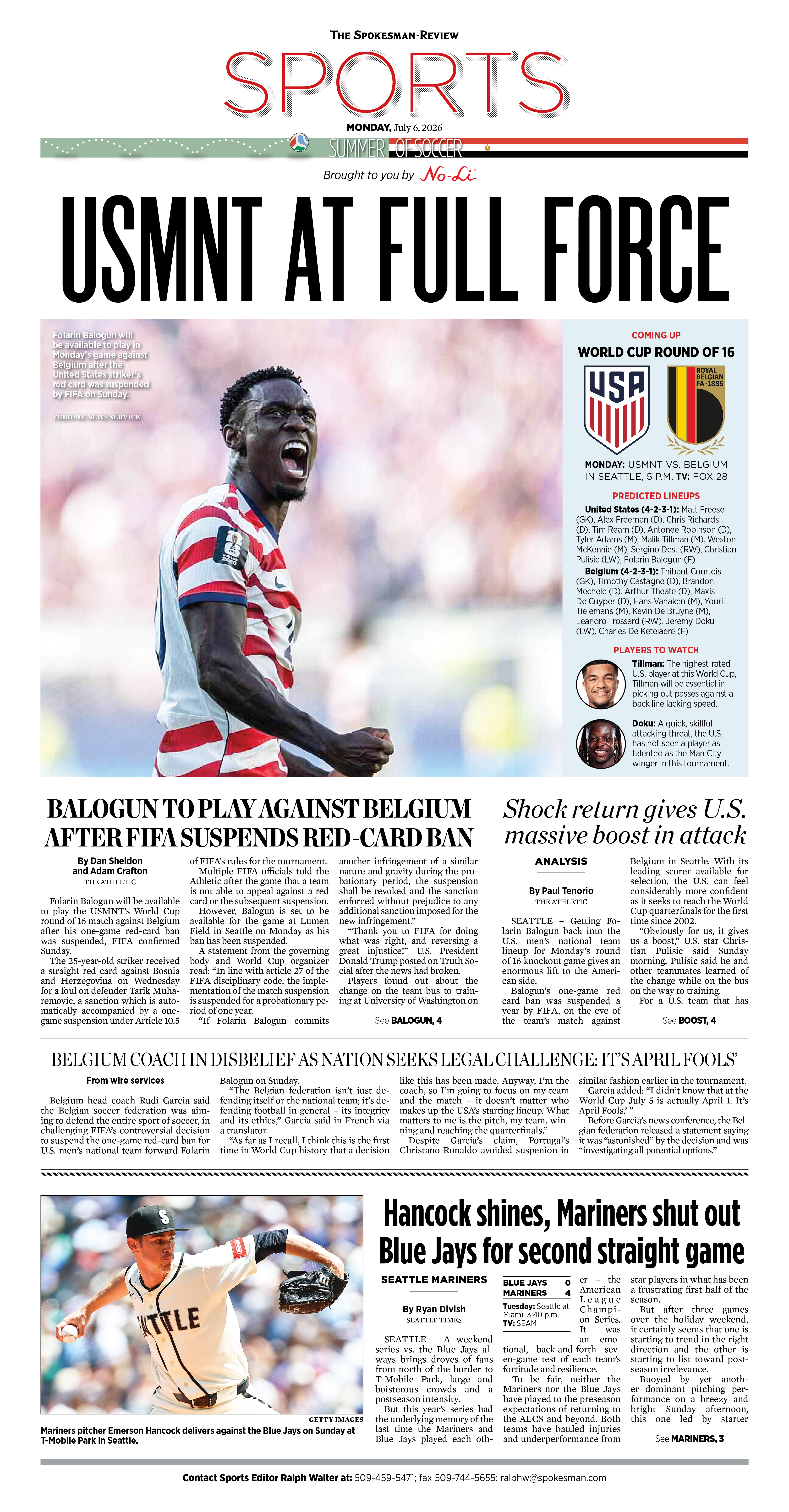 Frontpage for 2026-07-06