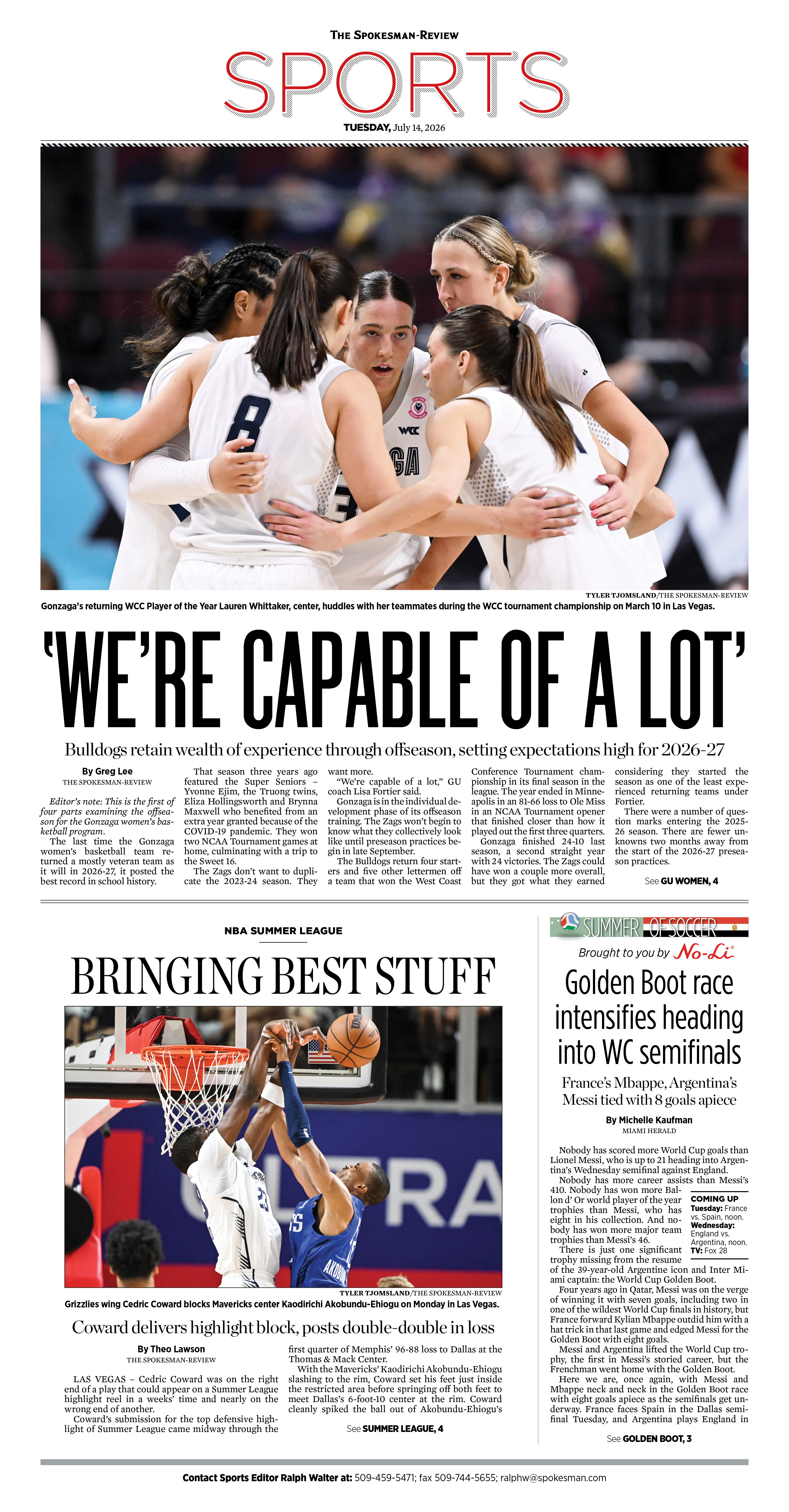 Frontpage for 2026-07-14