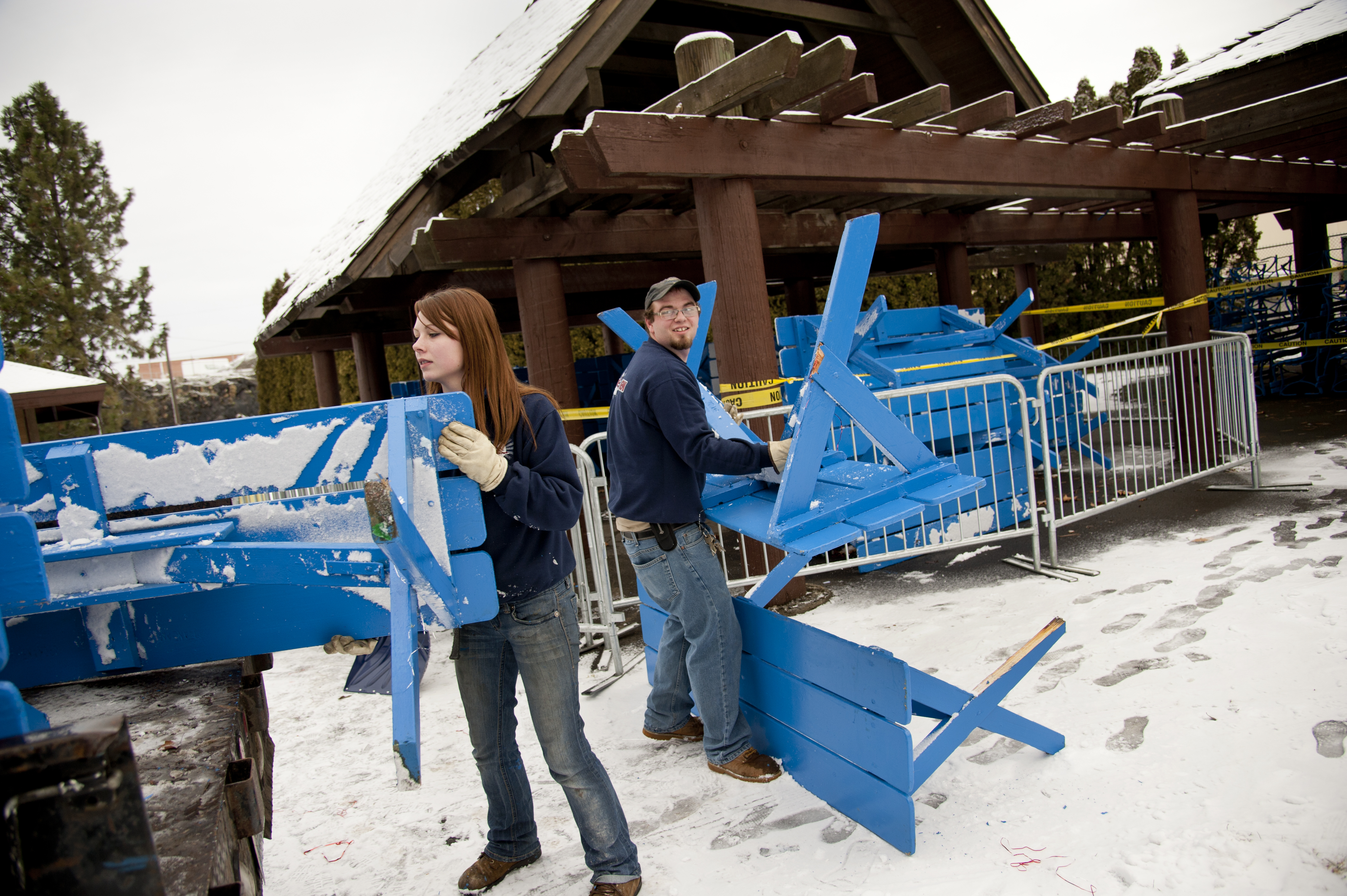 Picnic table stackers ruined property - and Christmas, crew says | The Spokesman-Review