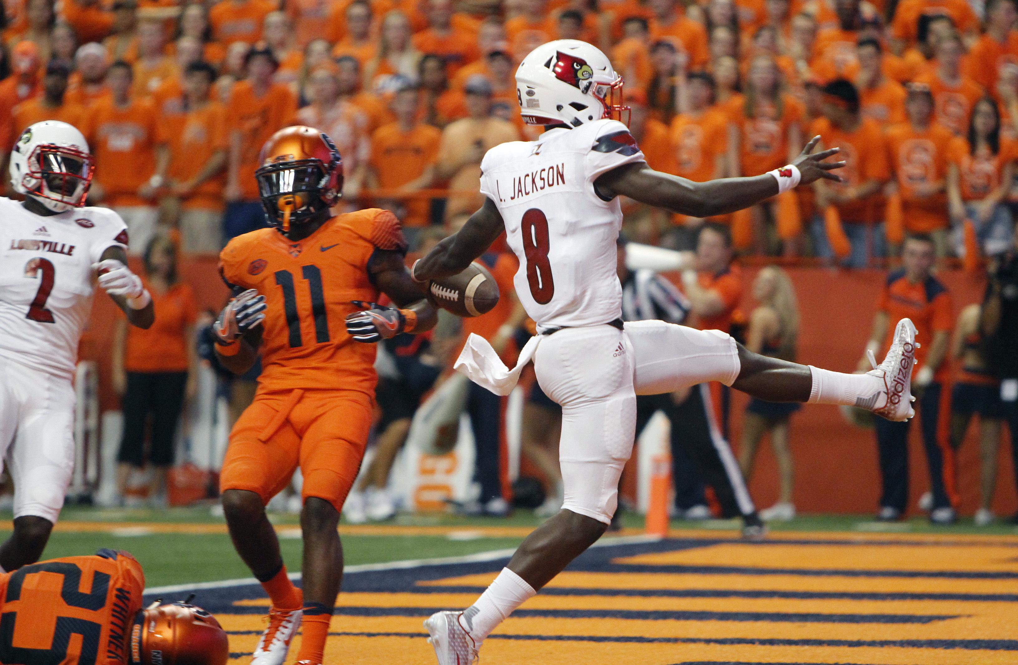 Lamar Jackson Leads No 13 Louisville Past Syracuse The