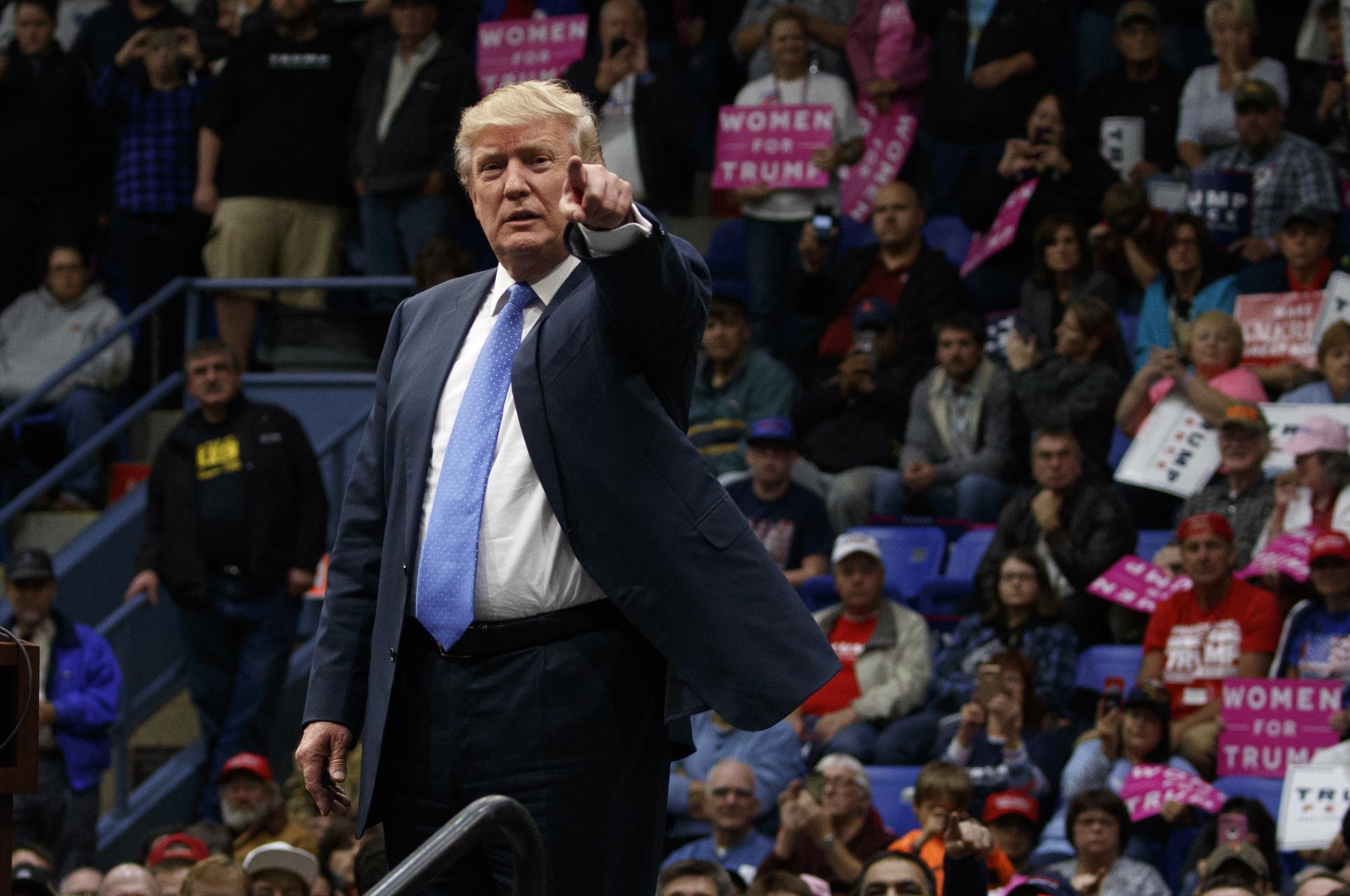 Image result for trump exists rally