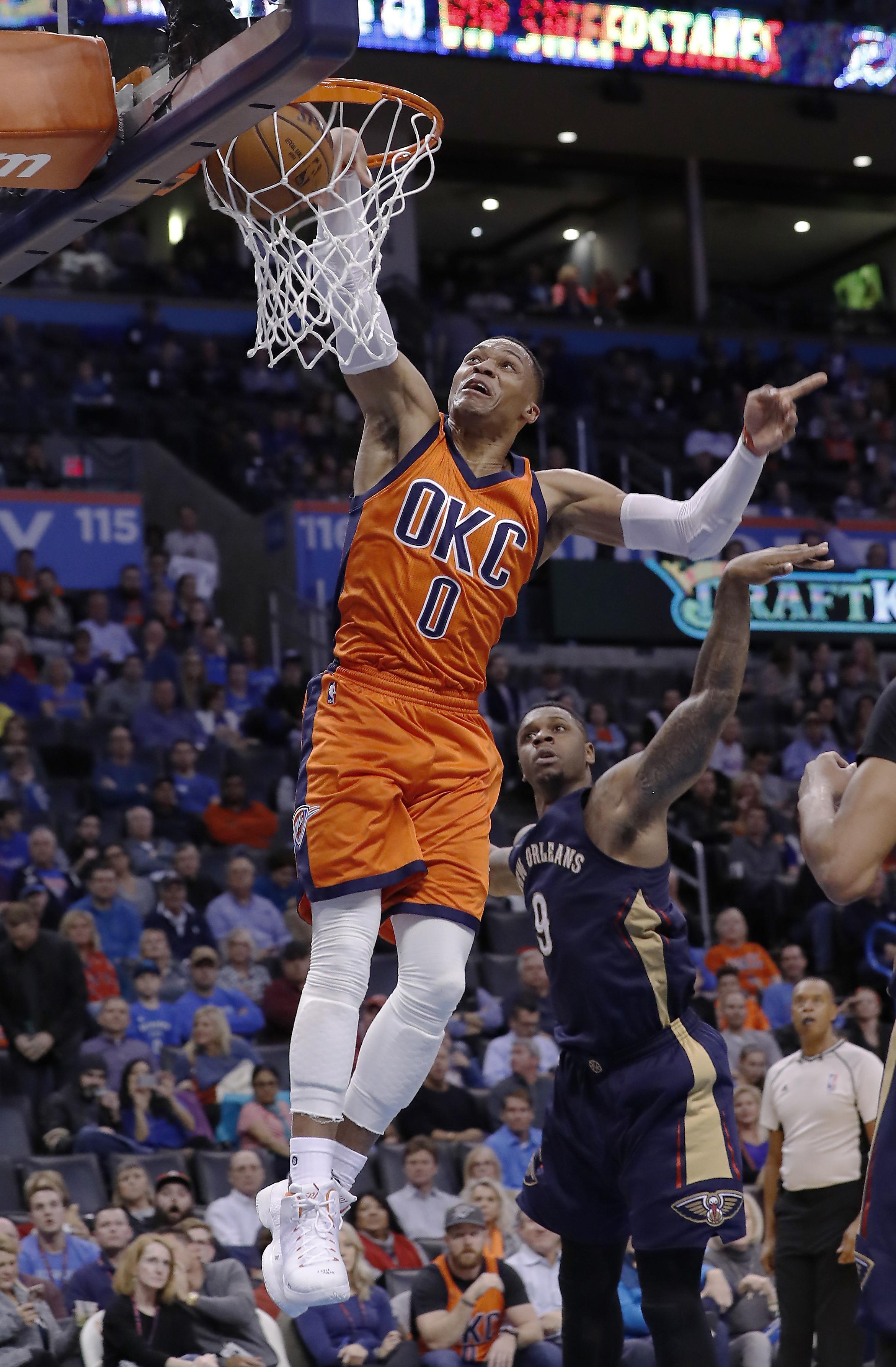 NBA roundup: Russell Westbrook's 5th straight triple ...