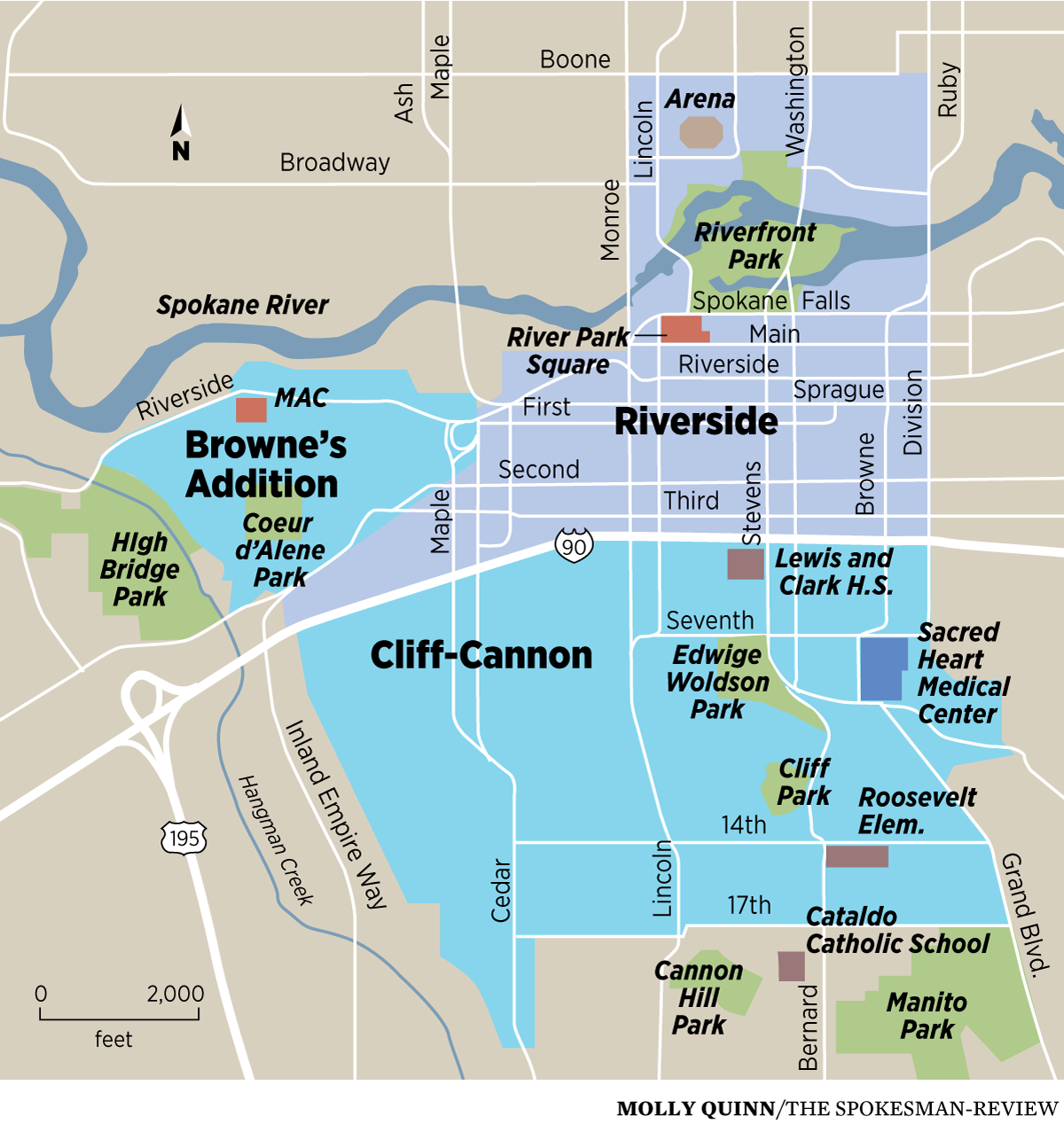 Map Of Downtown Spokane Living Room Design 2020