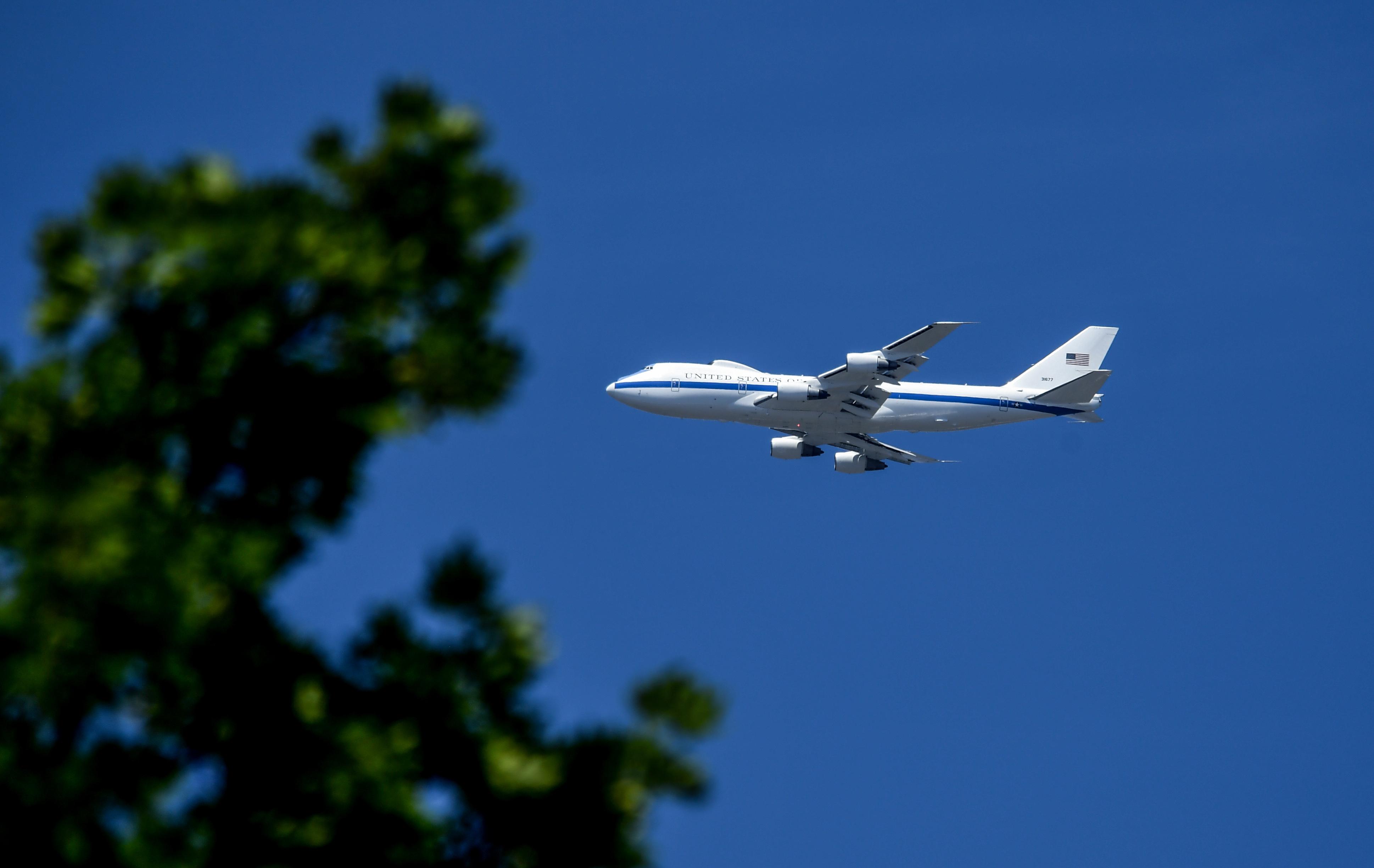 doomsday plane that follows president arrives at fairchild the