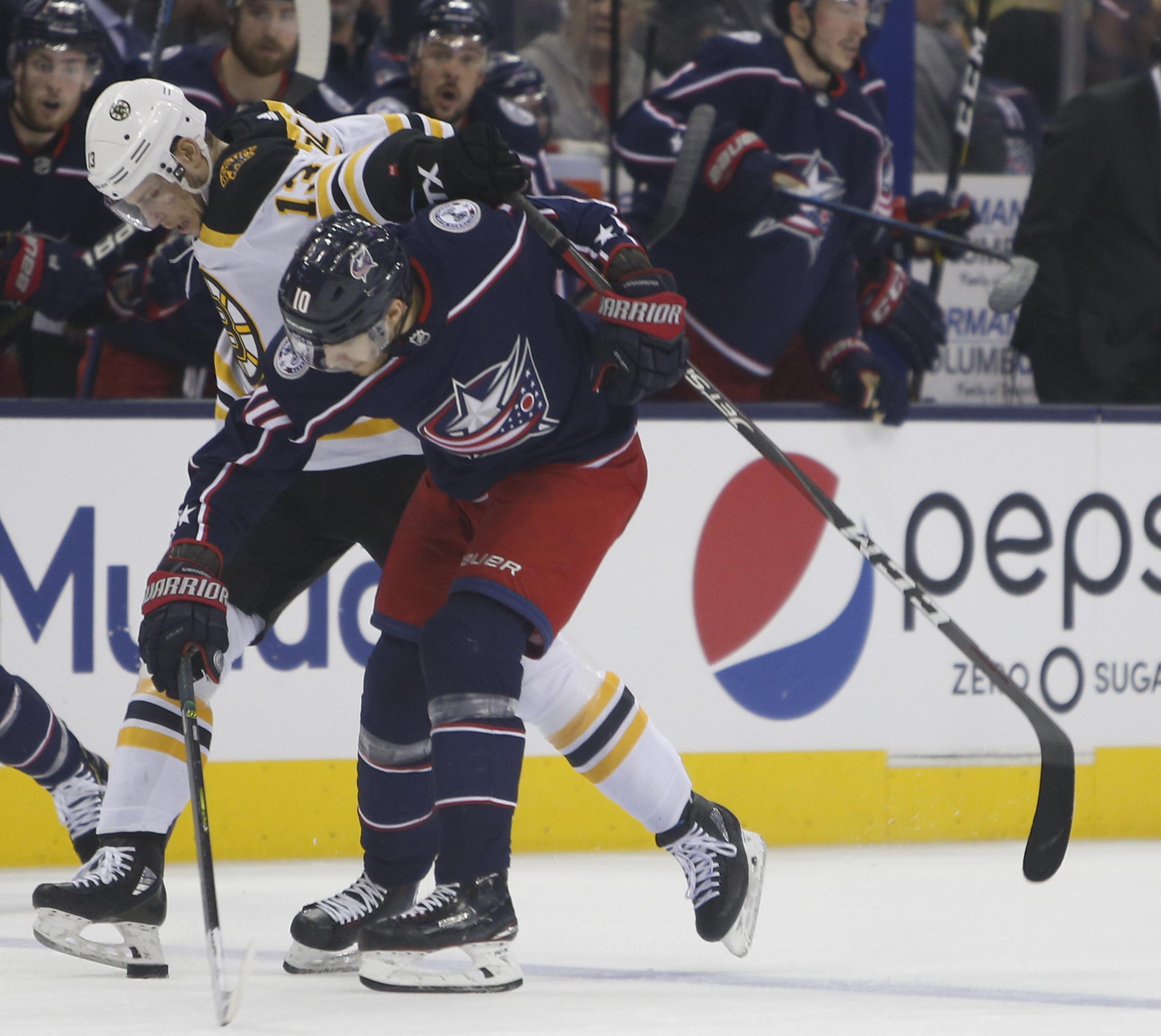 NHL roundup Bruins beat Blue Jackets 30, advance to