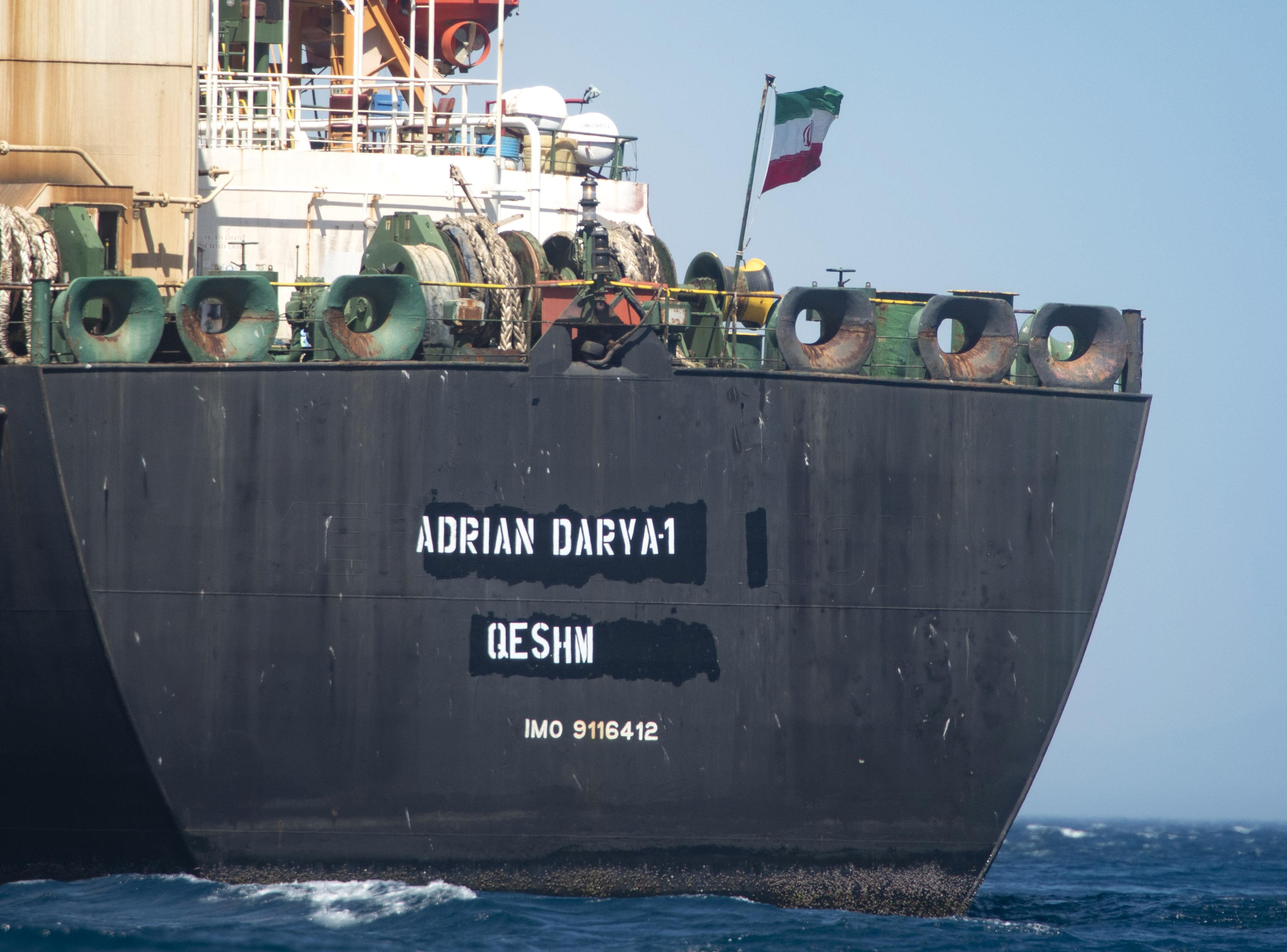 Image result for An Iranian oil supertanker that was seized by the UK, a move that came amid escalating tension between Tehran and the West, has been released. The Adrian Darya, formerly known as the Grace 1, set sail under an Iranian flag for an unknown destination.