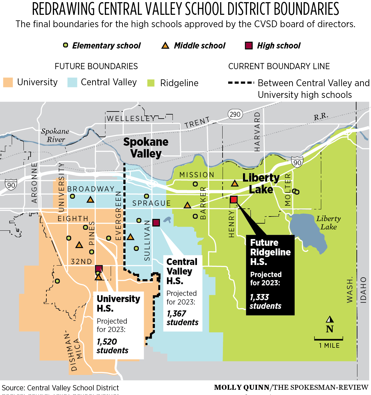 Central Valley SD redraws attendance map | The Spokesman-Review