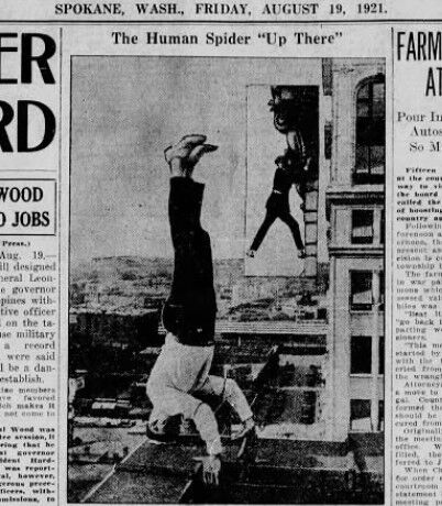 100 years ago in Spokane: The city's 'Human Spider' explained what really  scared him after a daring rooftop headstand | The Spokesman-Review