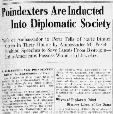 100 years ago in Spokane politics: Mrs. Poindexter's society column