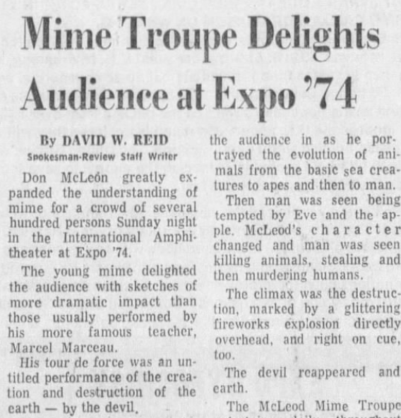 50 years ago in Expo history: Mimes trained by the renowned Marcel ...