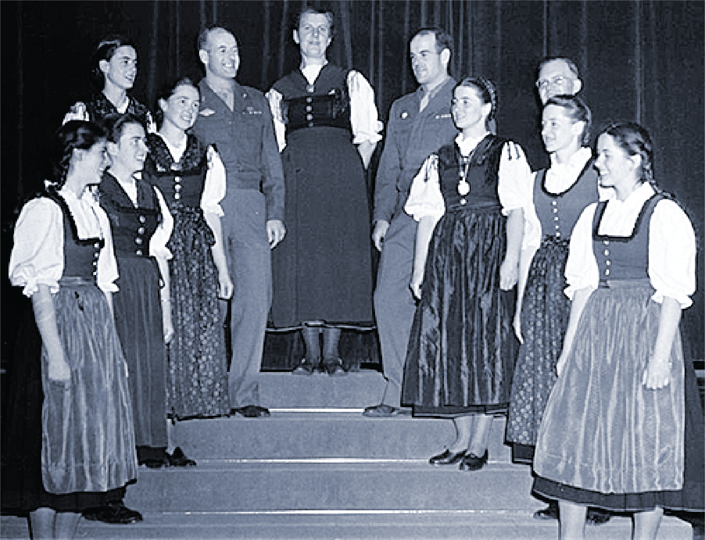 The Trapp Family Singers in 1946. IN the center is Maria Kutschera, the tutor who married Georg Von Trapp