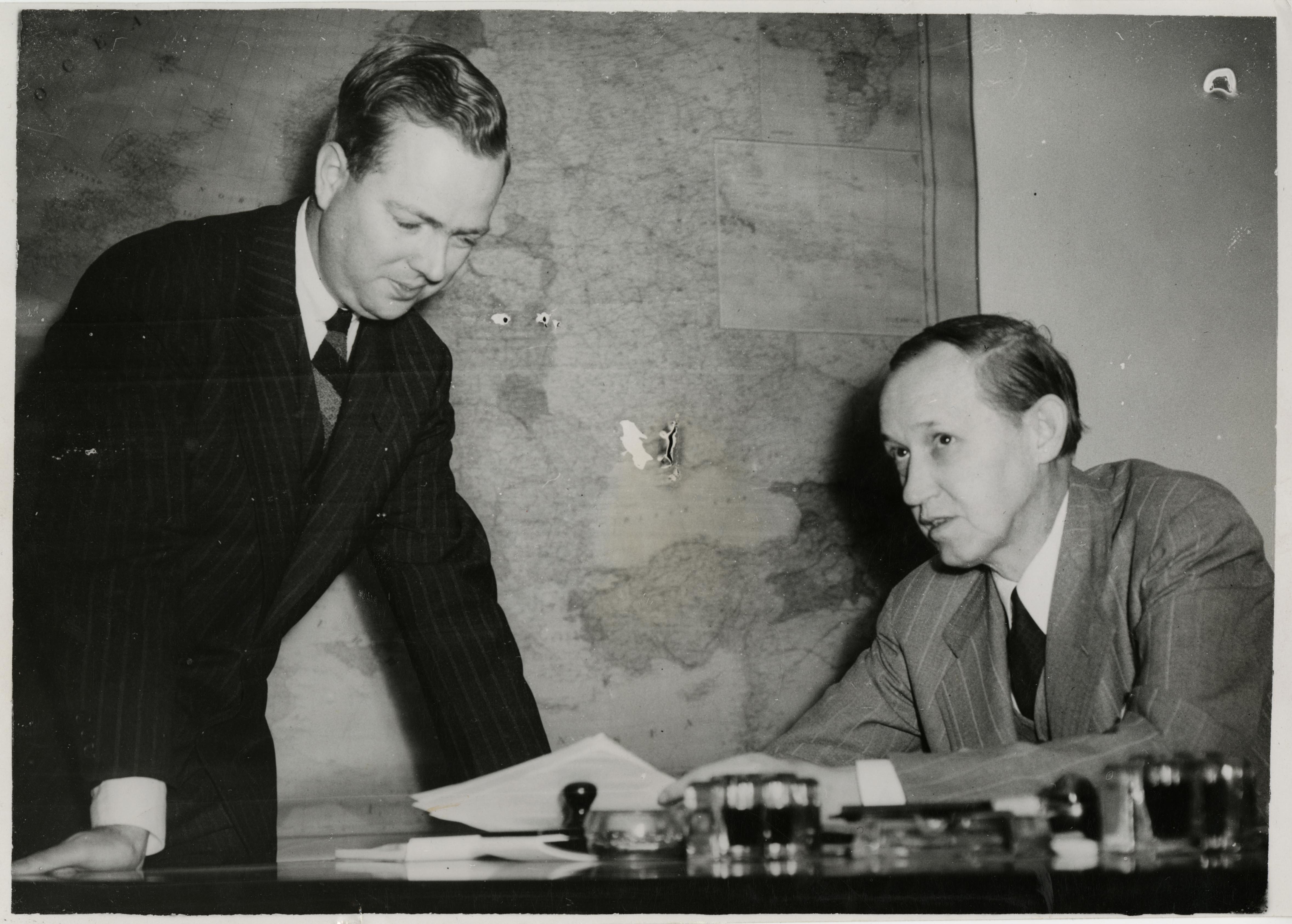 Cordell Hull, on the right side of the photo.