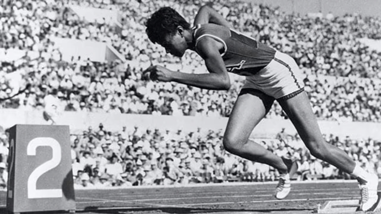 Rudolph wins her semifinal 200m race. Photo sourced from the International Olympic Committee.