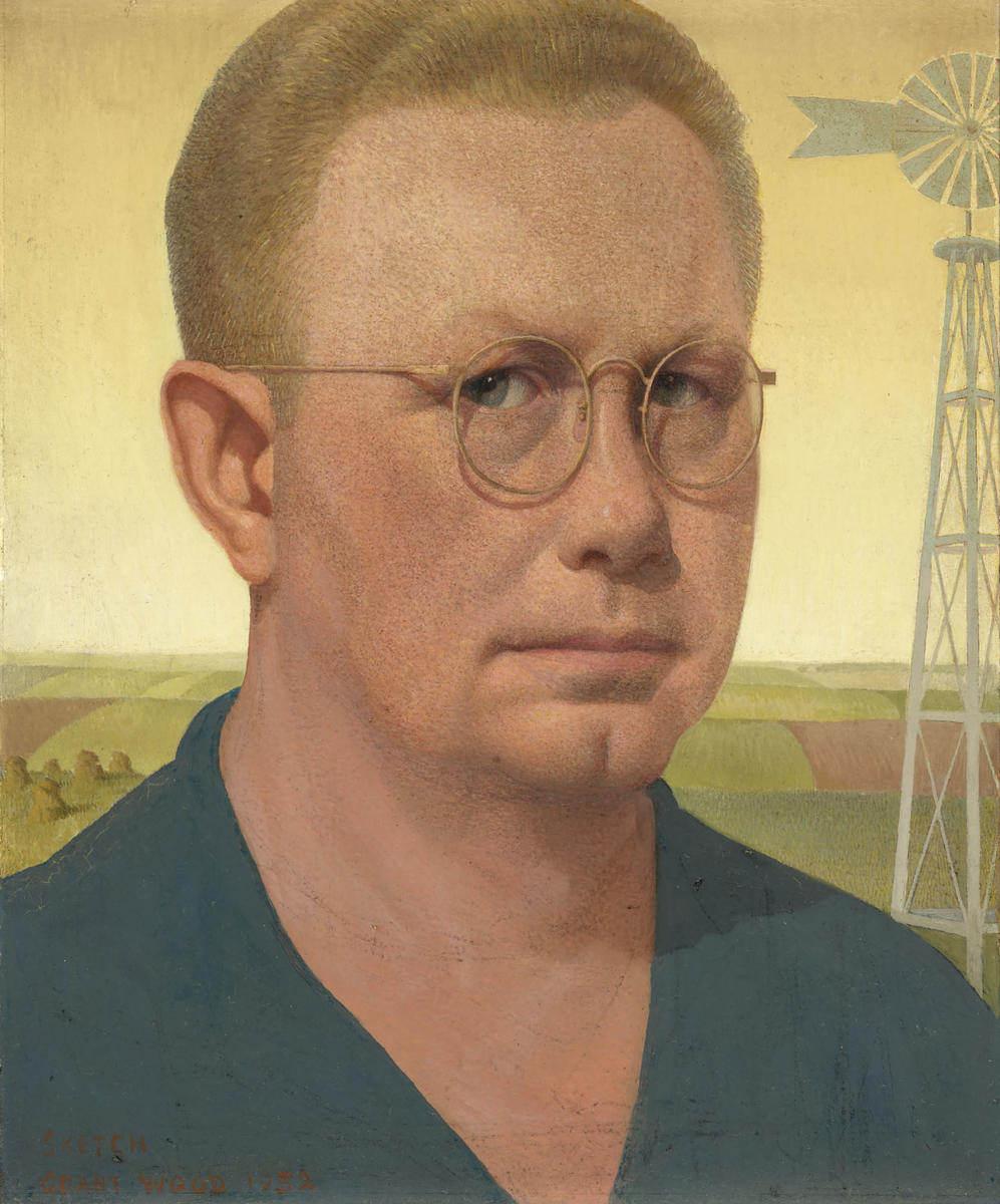 Grant Wood self portrait from 1932. Photo credit to the Figge Art Museum