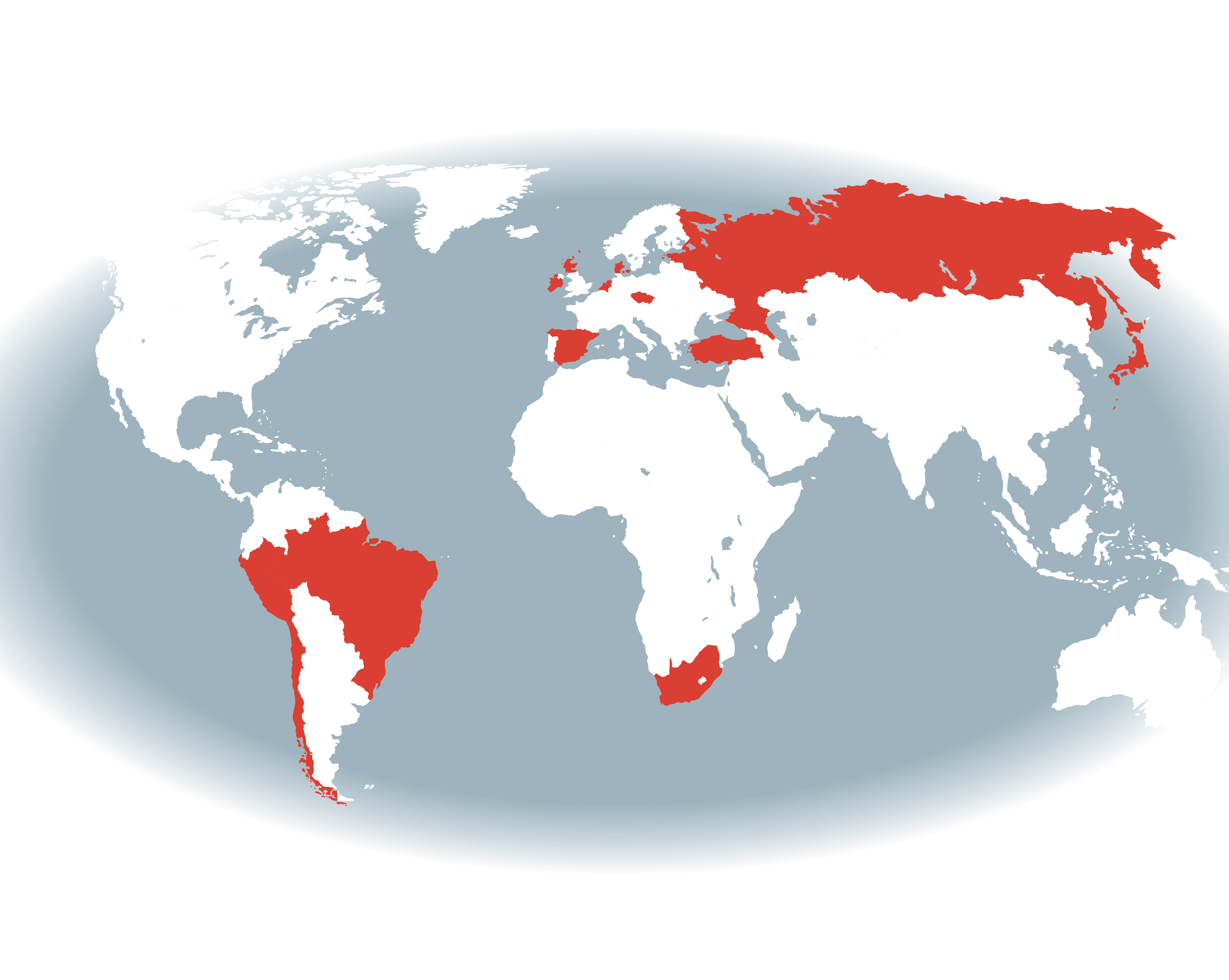 This graph shows every country we'll cover for traditions.