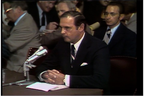 Butterfield testifies on national TV. Photo from PBS.