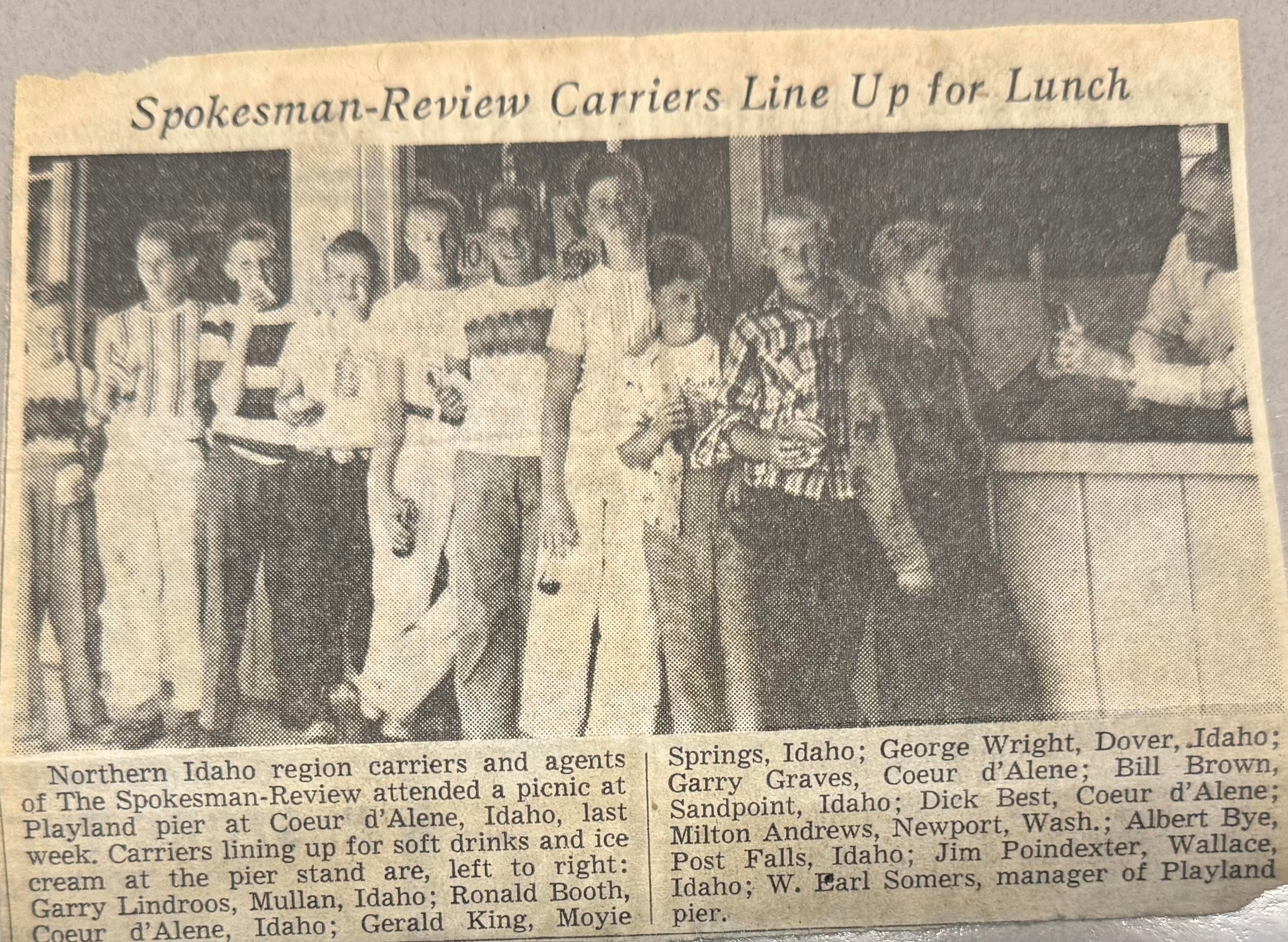 Ronald Boothe, second from left, shared this photo of Spokesman-Review carriers.  (Courtesy photo)